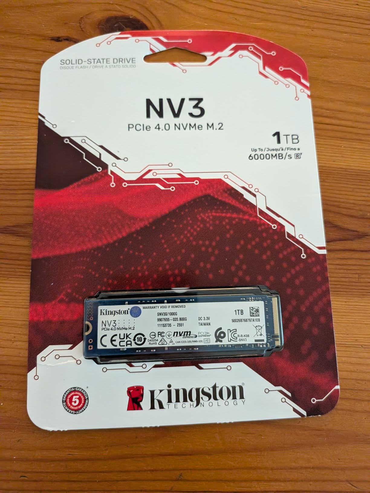 Kingston NV3 1TB M.2 2280 NVMe SSD | PCIe 4.0 Gen 4x4 | Up to 6000 MB/s customer photo 1