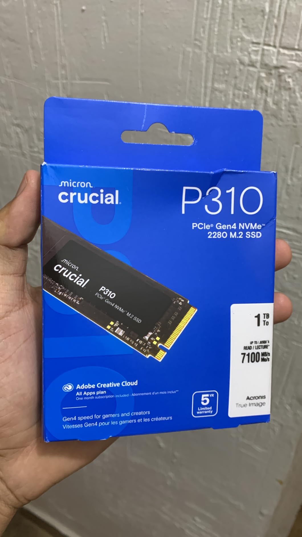 Crucial P310 1TB SSD, PCIe Gen4 NVMe M.2 2280, Up to 7,100MB/s customer photo 2