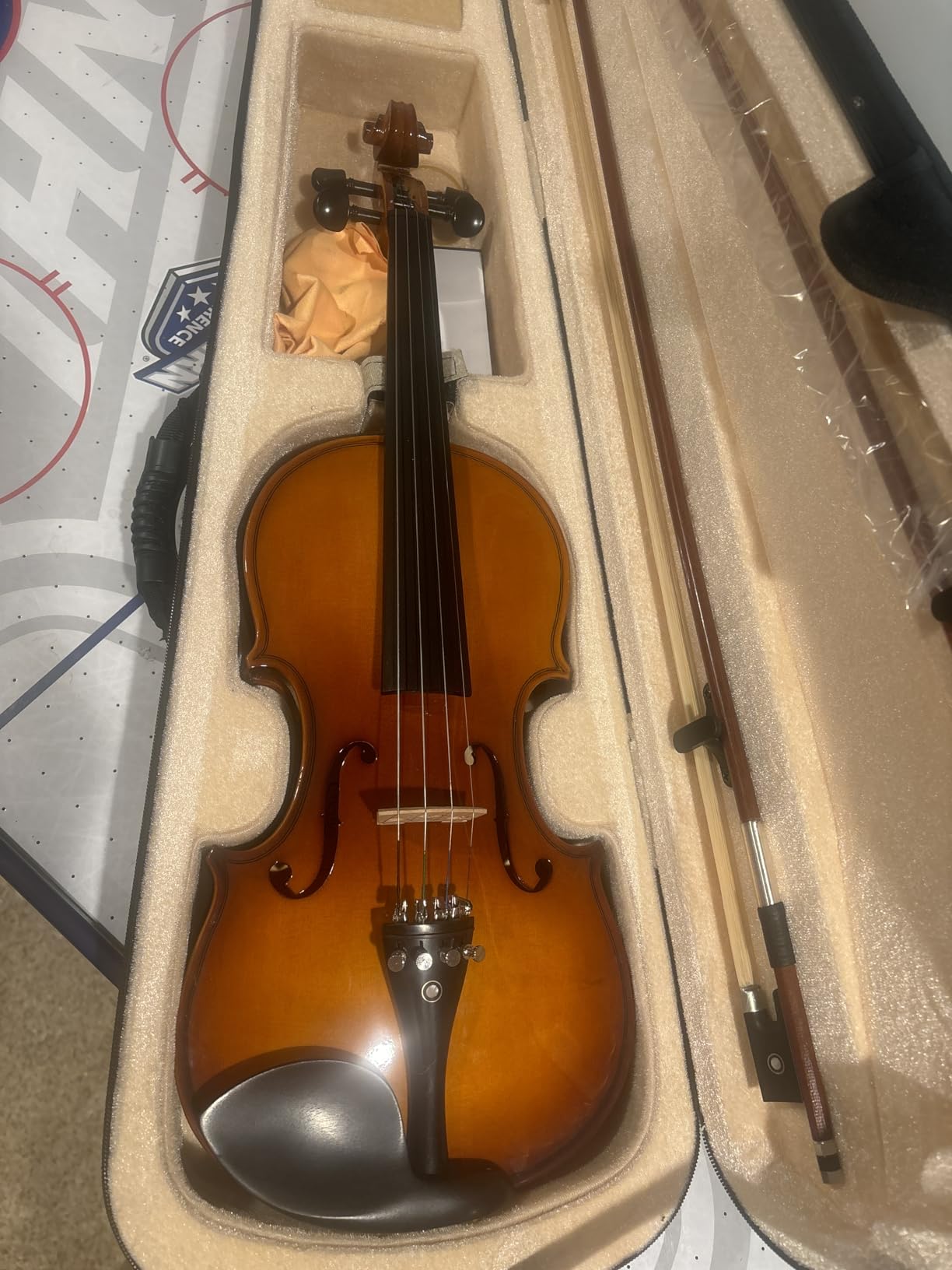 4/4 Violin For Beginners, CVN-300 Full Size Fiddle Set For Student Adults, Solidwood Ebony Fitted Starter Violins Kit with Hard Case, Bow, Stringed Musical Instruments customer photo 1
