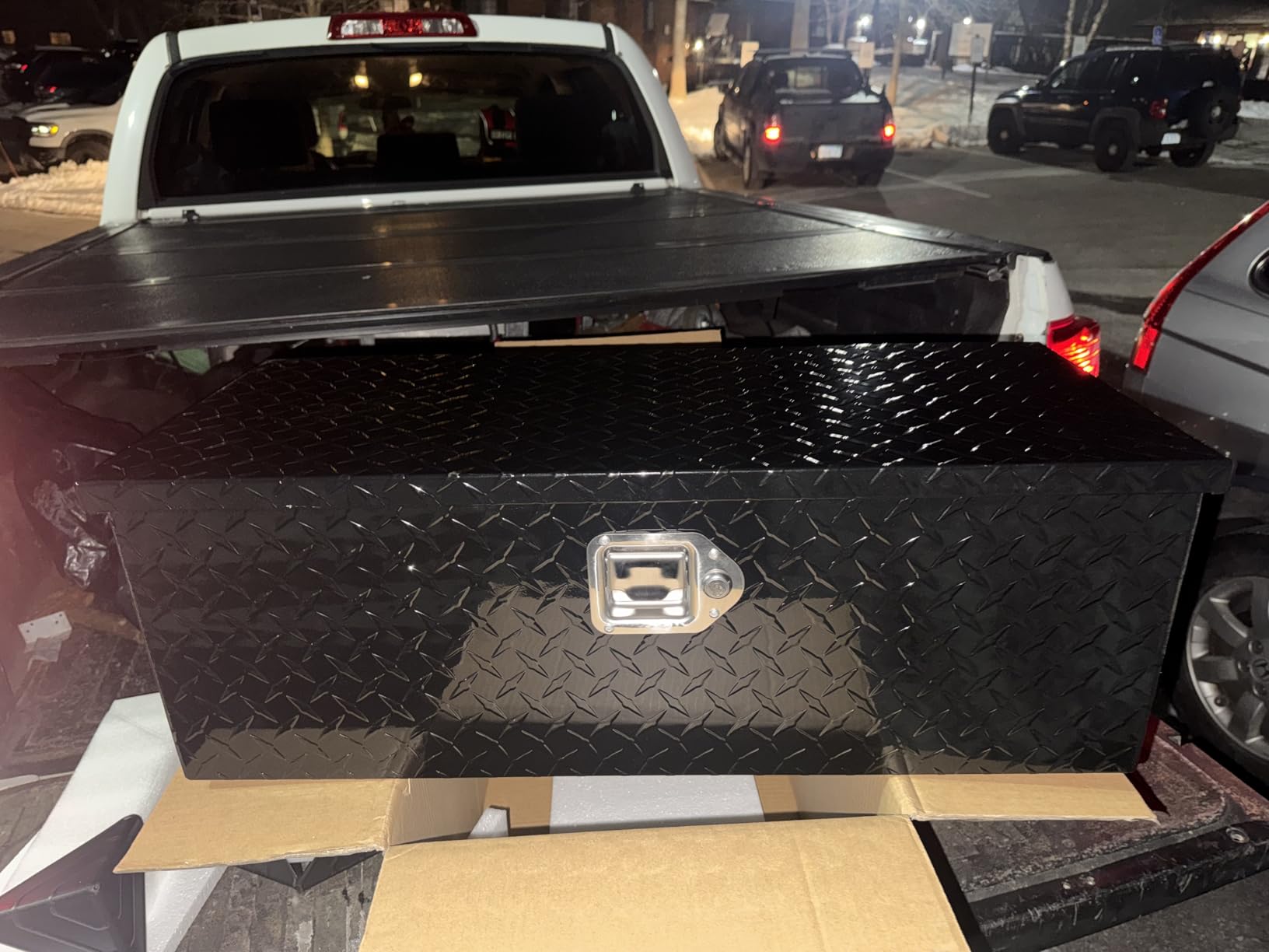 YITAMOTOR 39 Inch Truck Bed Tool Boxes Heavy Duty Aluminum with Sliding Shelf, Diamond Plate ToolBox for Pick Up Truck RV Trailer, Chest Storage Organizer with Lock and Keys customer photo 1