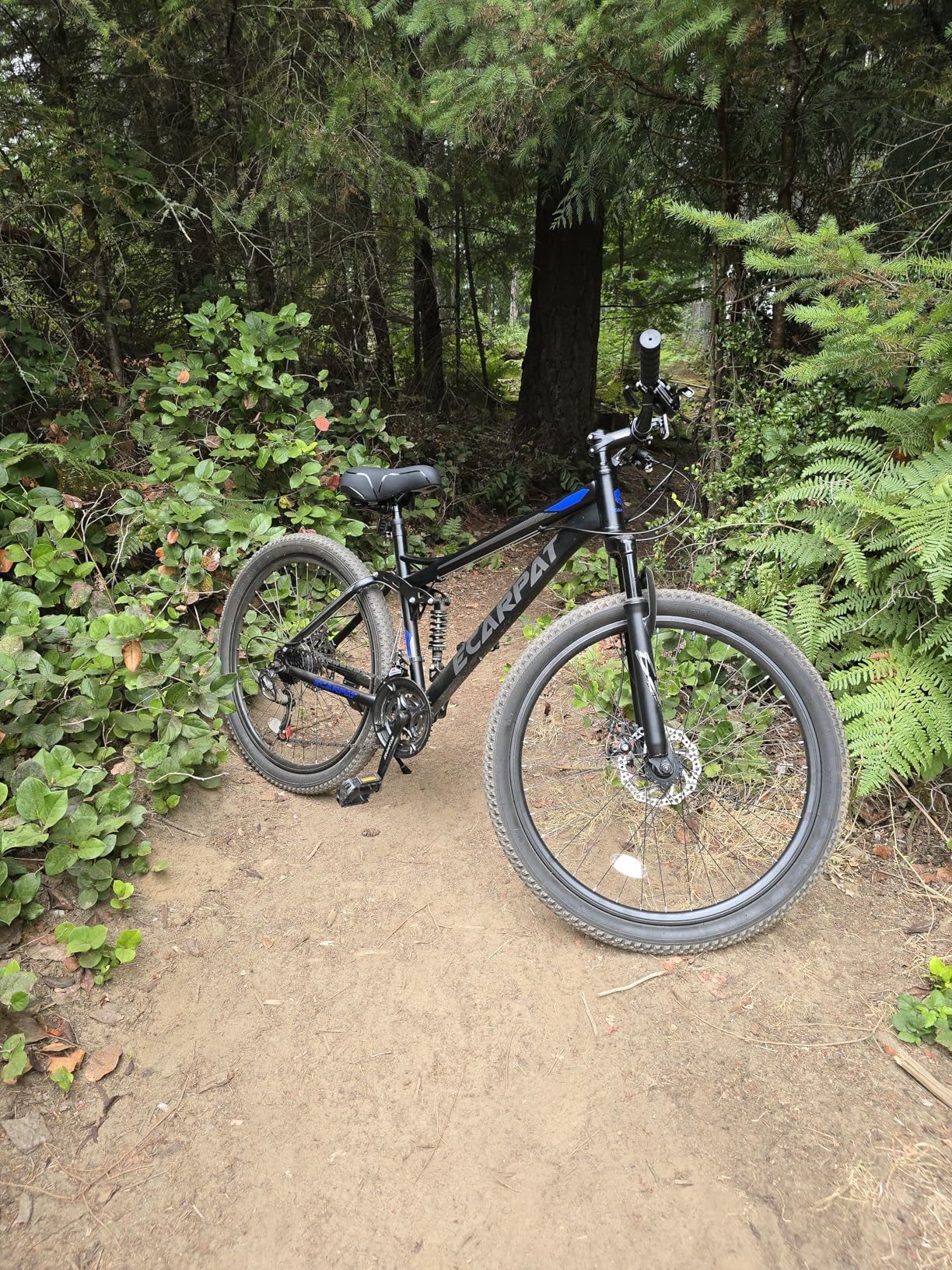 Ecarpat Mountain Bike 24 26 27.5 Inch, Dual Full Suspension Mens Womens Bike, 21 Speeds Dual Disc Brake Carbon Steel Bike, Boys Mens Mountain Bike for School Work Summer Camping, Fathers Day Dad Gifts customer photo 1