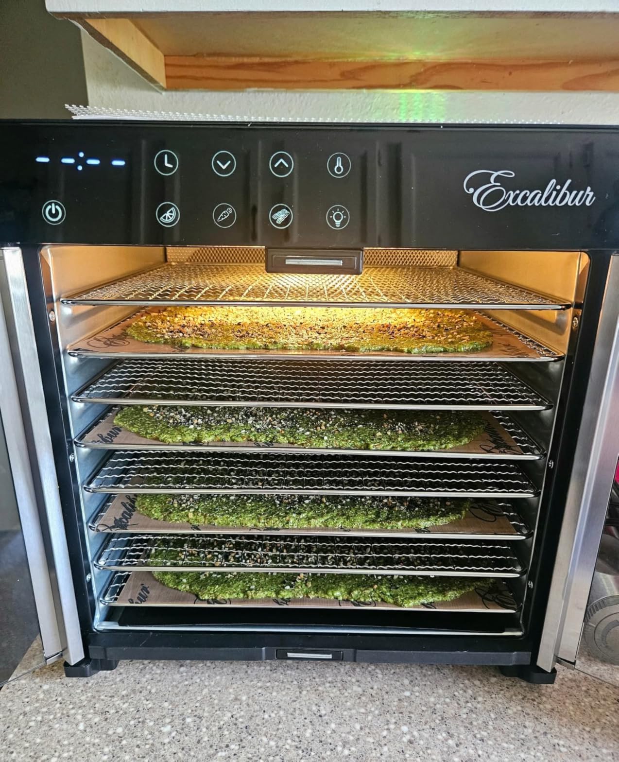 Excalibur Food Dehydrator 8-Tray for Jerky, Fruit, Vegetables, Herbs, Pet Treats, 7.2 Cu Ft Drying Space with Adjustable Temperature Control and 80 hour digital timer, 8-Tray, Stainless Steel customer photo 2