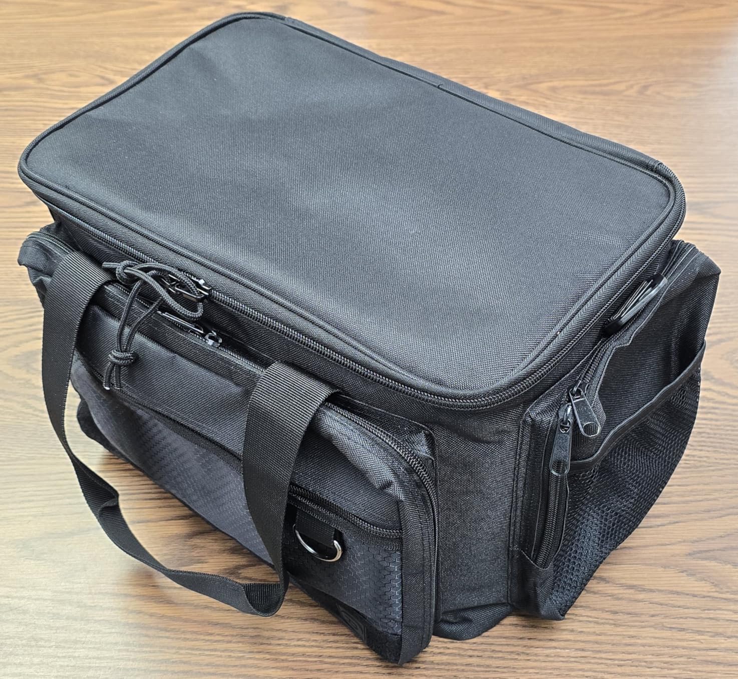 DULCE DOM Tactical Gun Range Bag for Handguns and Ammo, Firearm Rifle Pistol Case for Outdoor Hunting Shooting, Lockable Compartment, Additional Magazine Storage Slots customer photo 2