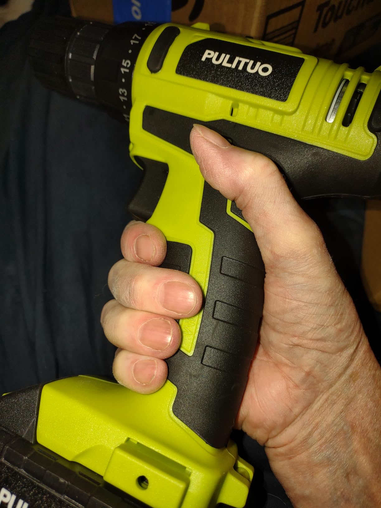 PULITUO'S 20V Cordless Drill/Driver, Electric Screwdriver - 2 Batteries, 30Nm, 21+1 Torque, 2 Speed, Keyless 3/8