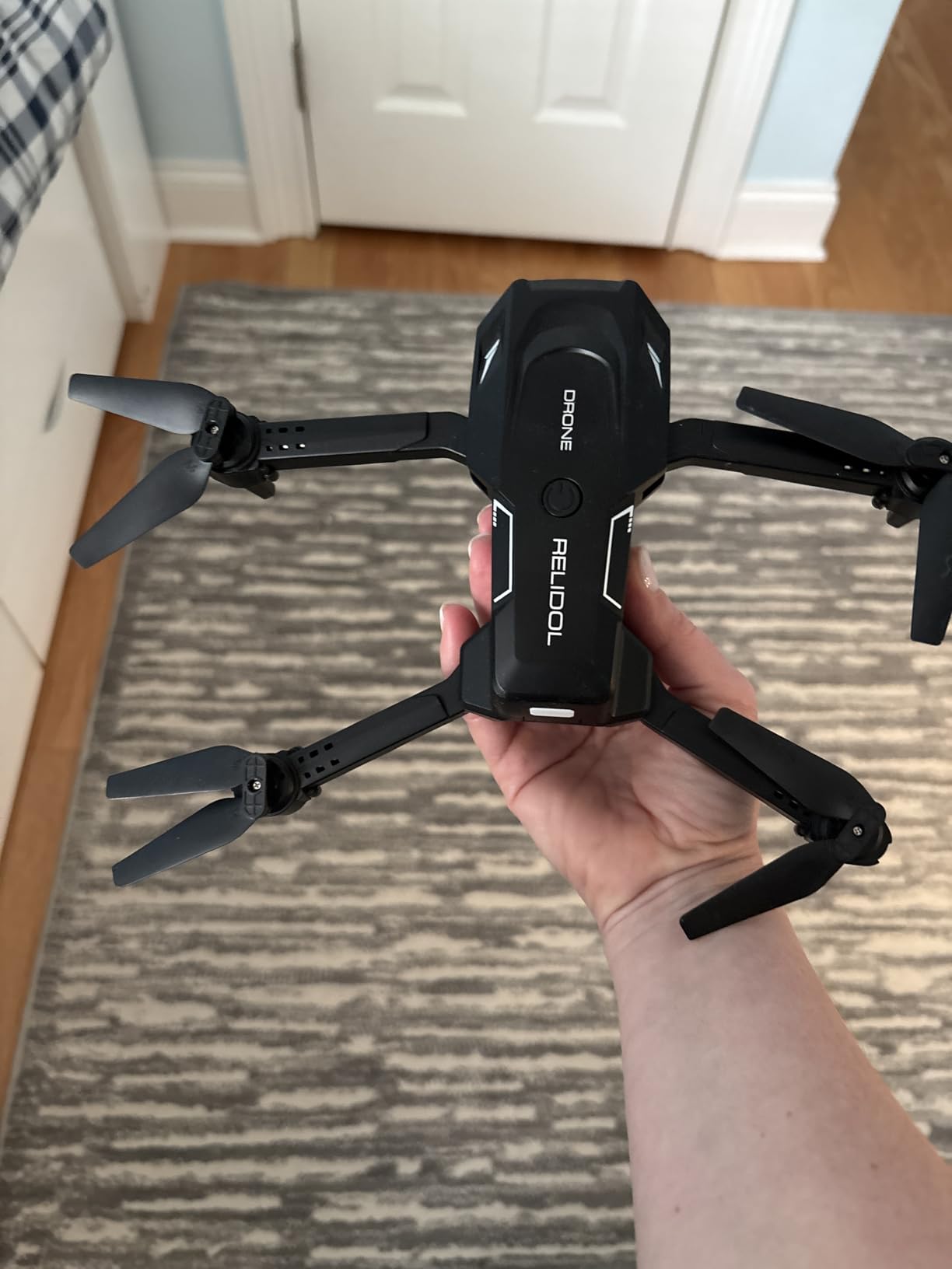 Drone with 1080P Camera - Foldable Remote Control Quadcopter with Gesture Control, 3D Flip, One Key Start, Emergency Stop, 2 Batteries, Easier to use, Toy for Adult Beginners, Black&Blue customer photo 1