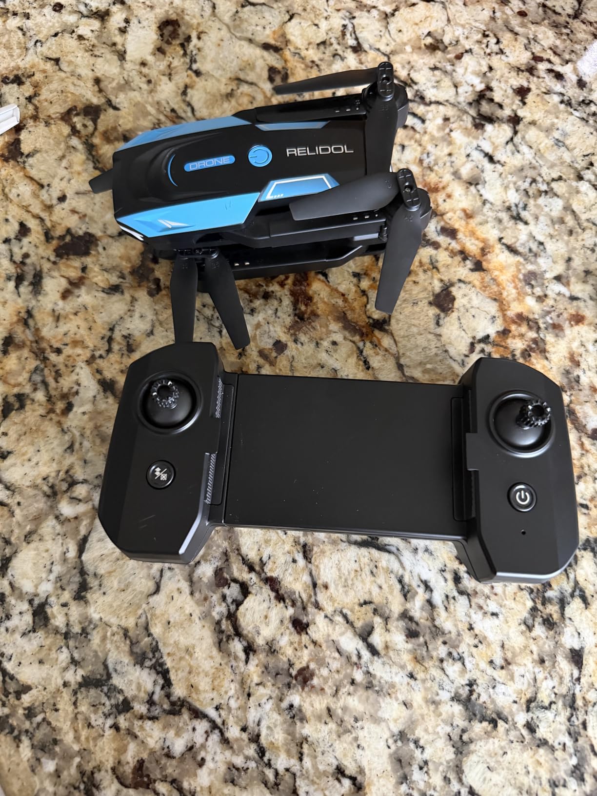 Drone with 1080P Camera - Foldable Remote Control Quadcopter with Gesture Control, 3D Flip, One Key Start, Emergency Stop, 2 Batteries, Easier to use, Toy for Adult Beginners, Black&Blue customer photo 2