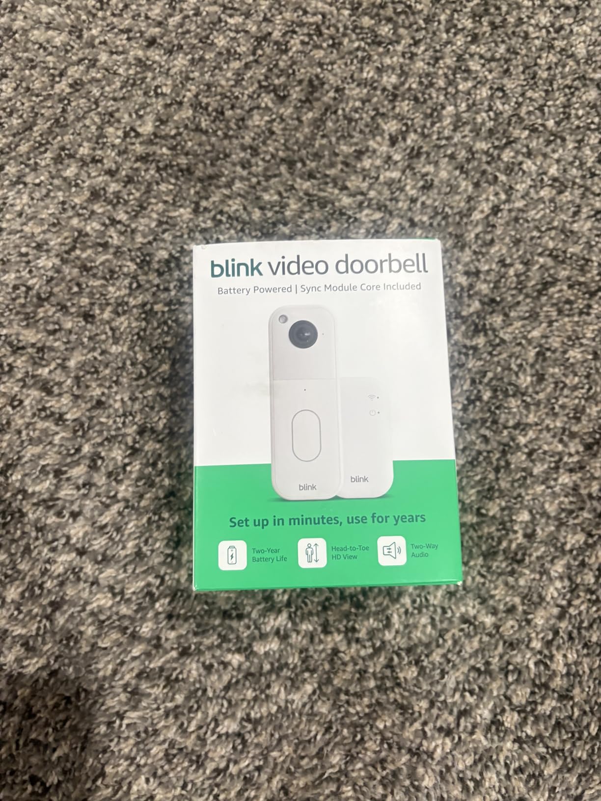 Blink Video Doorbell - Head-to-toe HD view, two-year battery life, and simple setup. Sync Module Core included - System (Black) customer photo 1