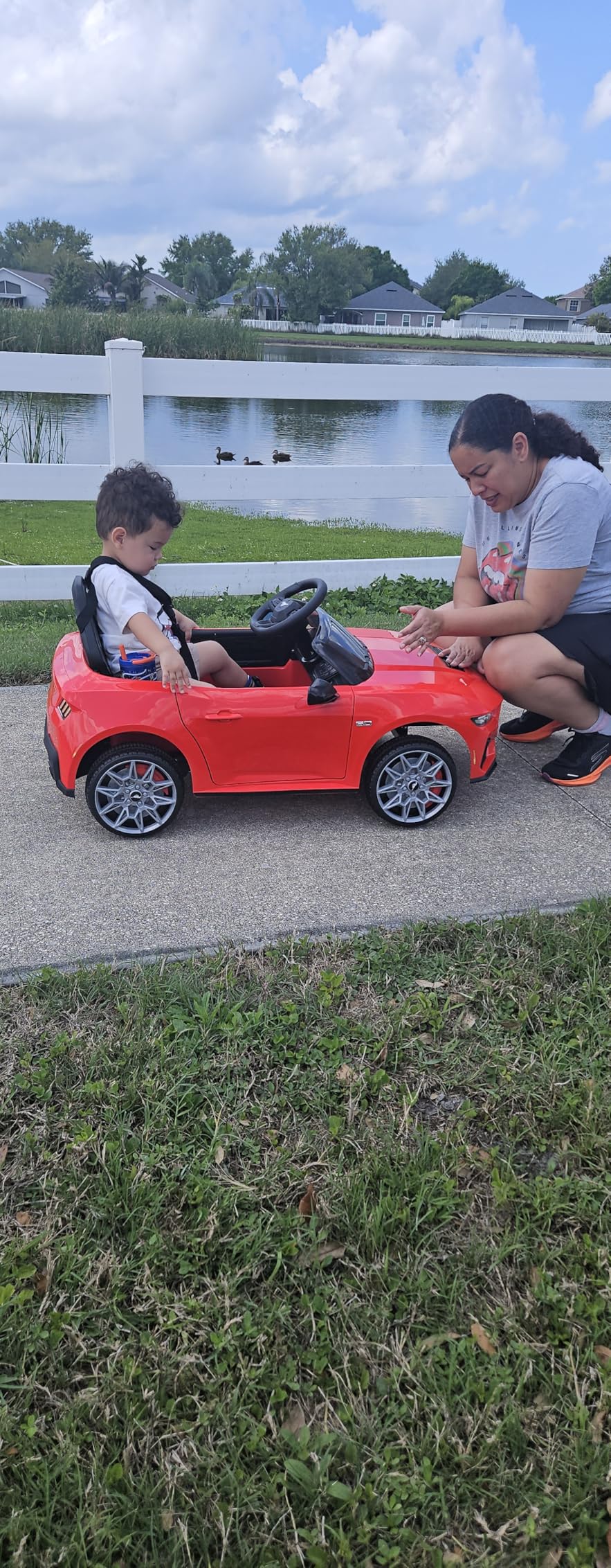 Best Choice Products Kids 12V Electric Ride On Car Officially Licensed Ford Mustang w/Parent Control, LED Lights, 2 Speeds, Bluetooth - Red customer photo 1
