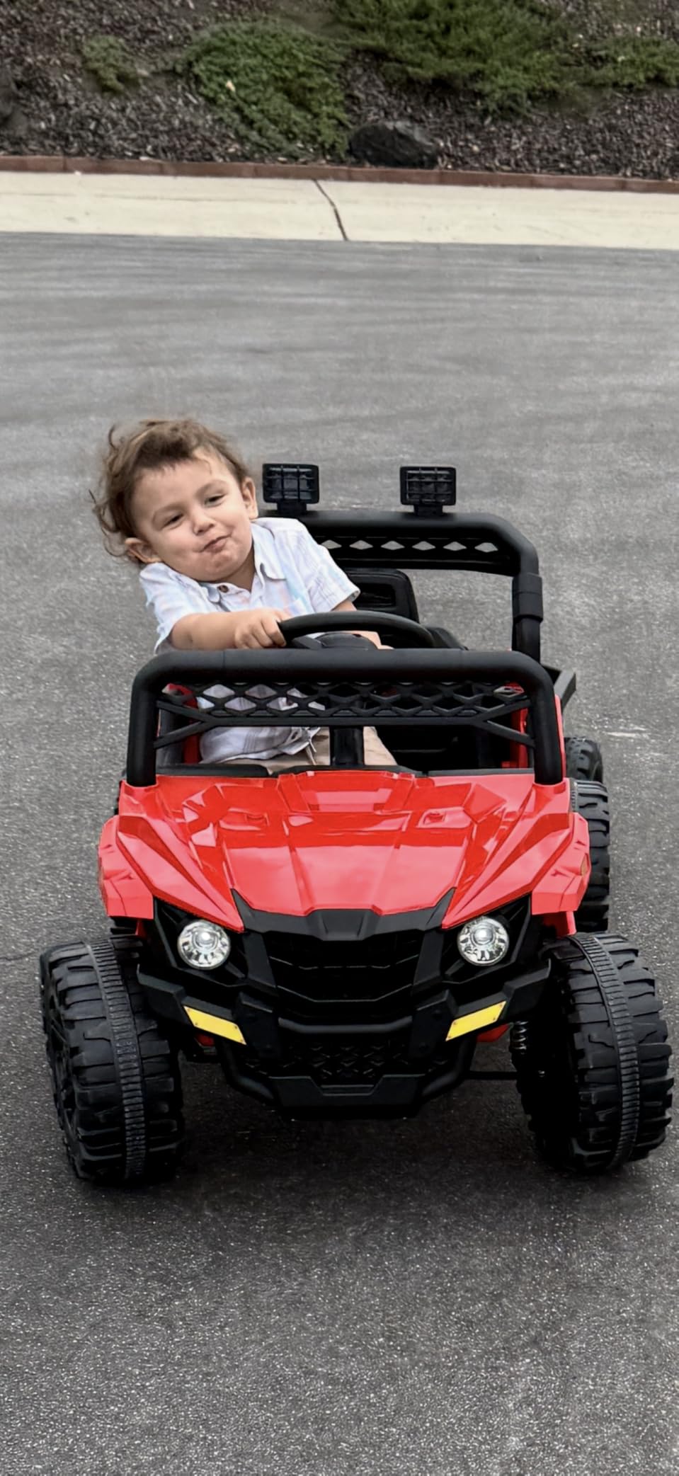Kids 12V Electric Ride On UTV Car and Trailer w/Parent Control, LED Lights, 2 Speeds, Bluetooth - White customer photo 2