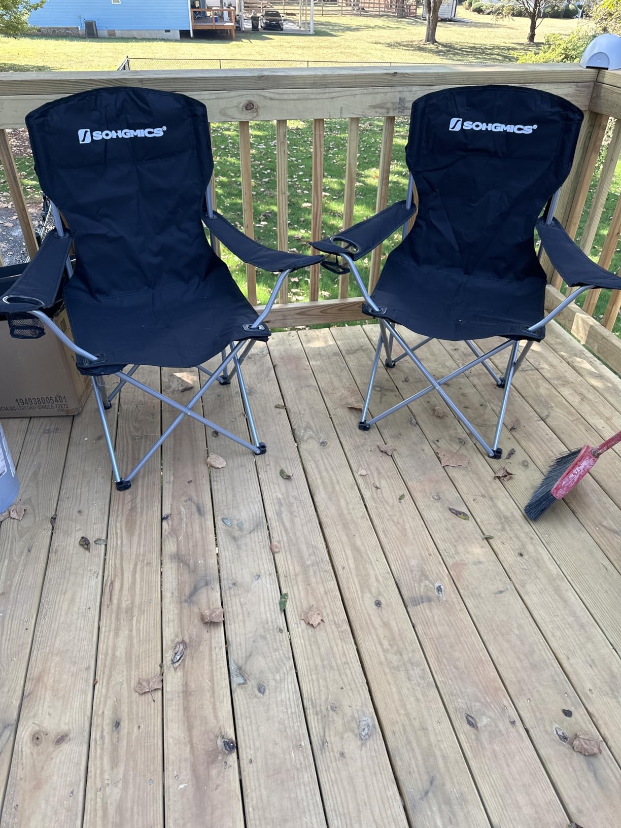 SONGMICS Oversized Lumbar Support Camping Chair, Heavy-Duty Outdoor Folding Chair Comfortable, Padded, Glamping, Cooler Bag, Weight Capacity 450 lb customer photo 1