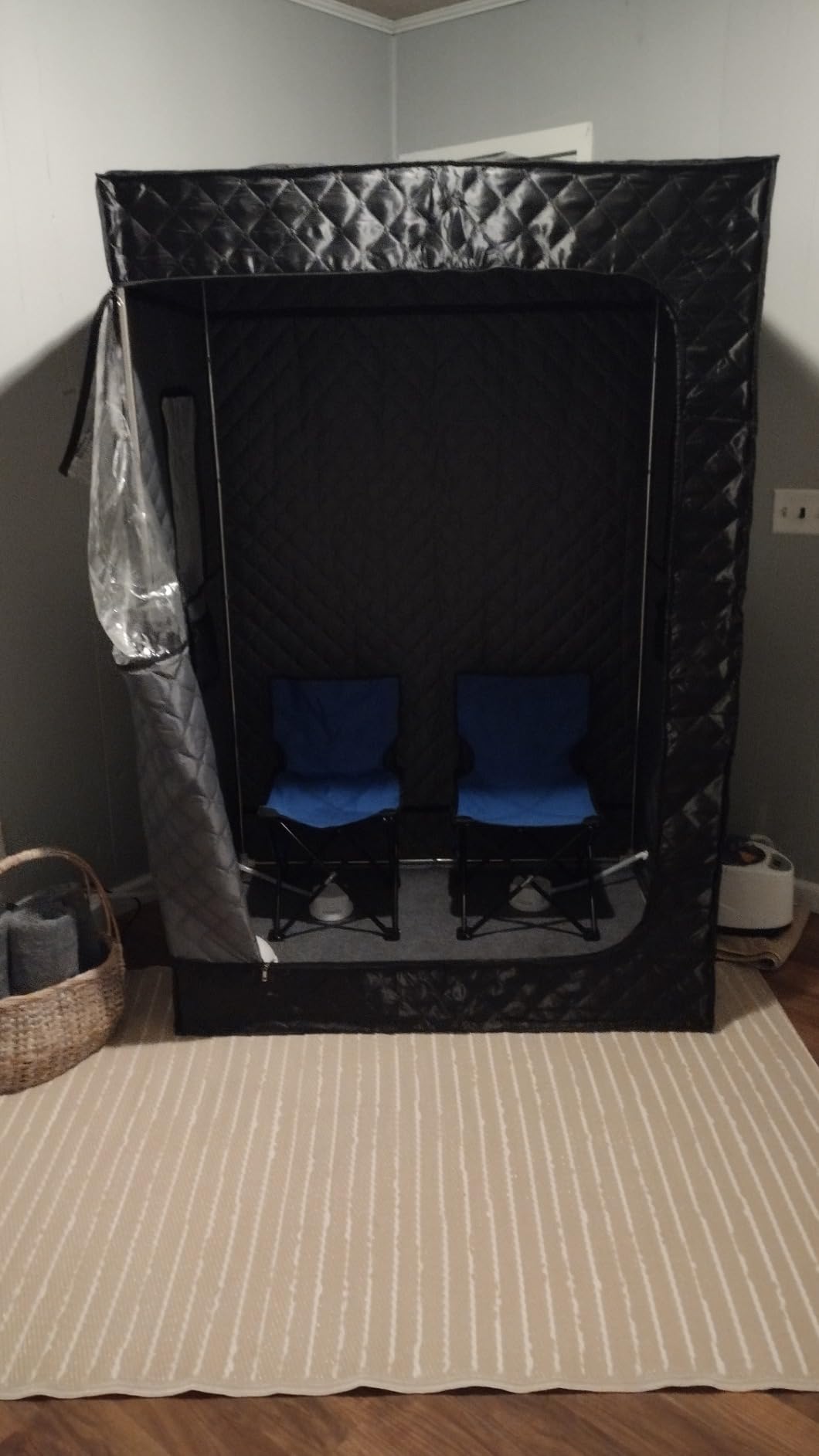 Manastin 2 Person Portable Steam Sauna for Home, Full Body Home Spa with 2 Foldable Chairs, 9 Levels of Sauna Tent with Remote Control customer photo 2