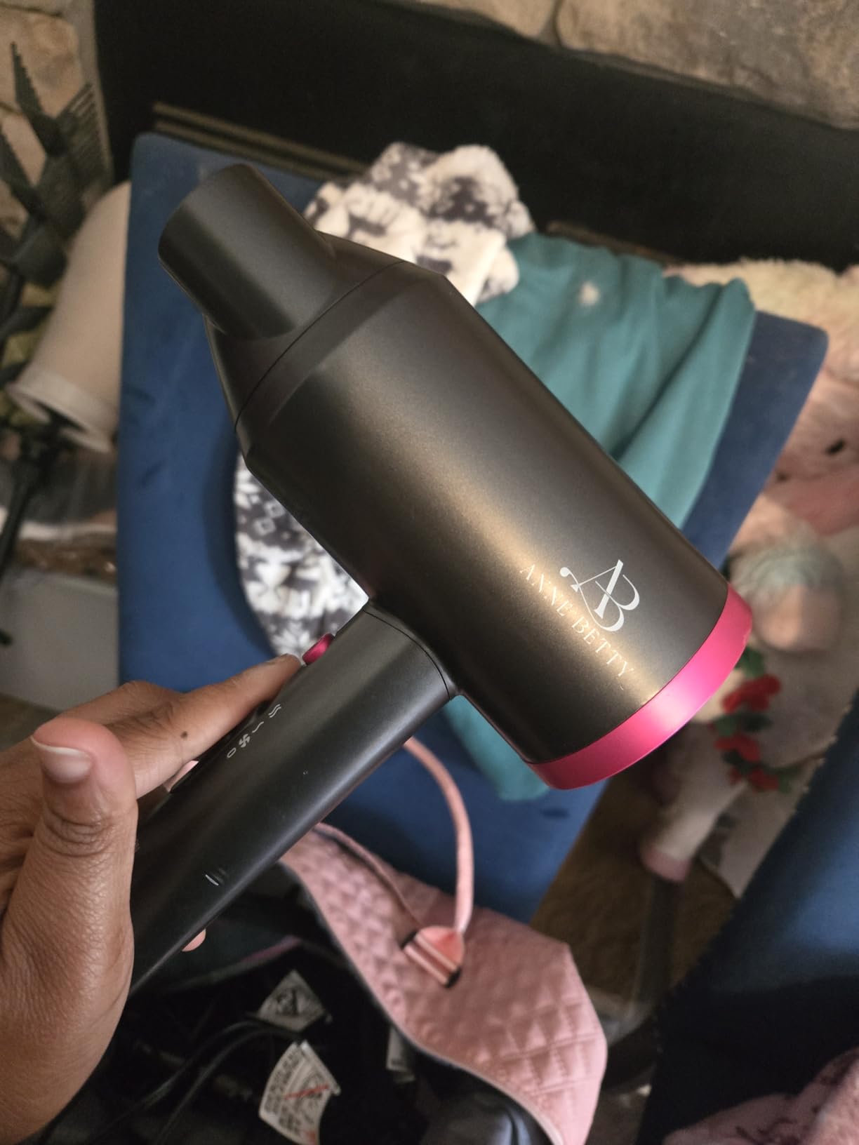ANNE BETTY Ionic Hair Dryer with Diffuser, Powerful 1800W Blow Dryer for Women & Men, Fast-Drying Hair Dryer with Nozzle for Home, Salon, Travel customer photo 1