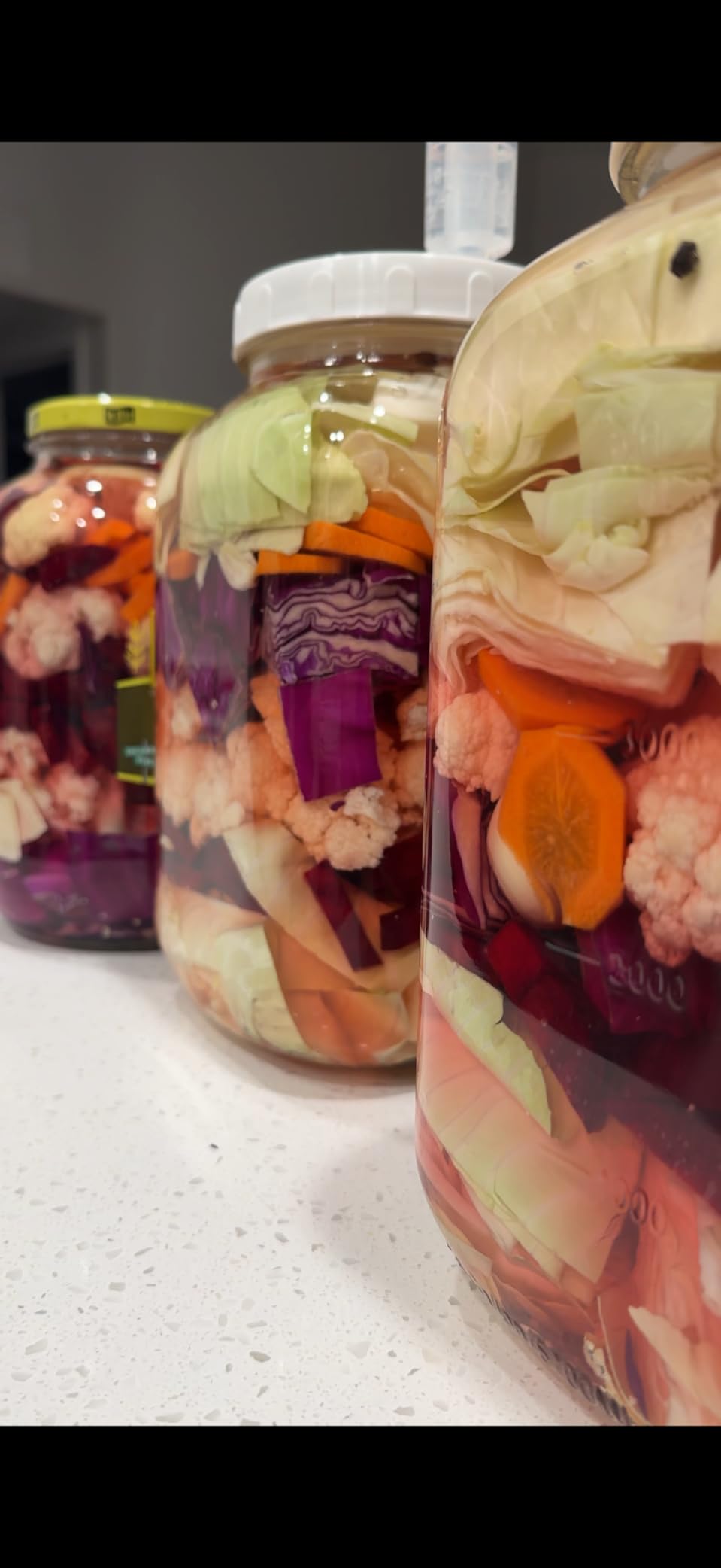 2 Pack Large Fermentation Jars, 1.5 Gallon Glass Jars with 100% Airtight Lid & 3 Airlocks, Large Mason Jars with Scale Line, Pickle Jar, Sourdough Starter Jar customer photo 1