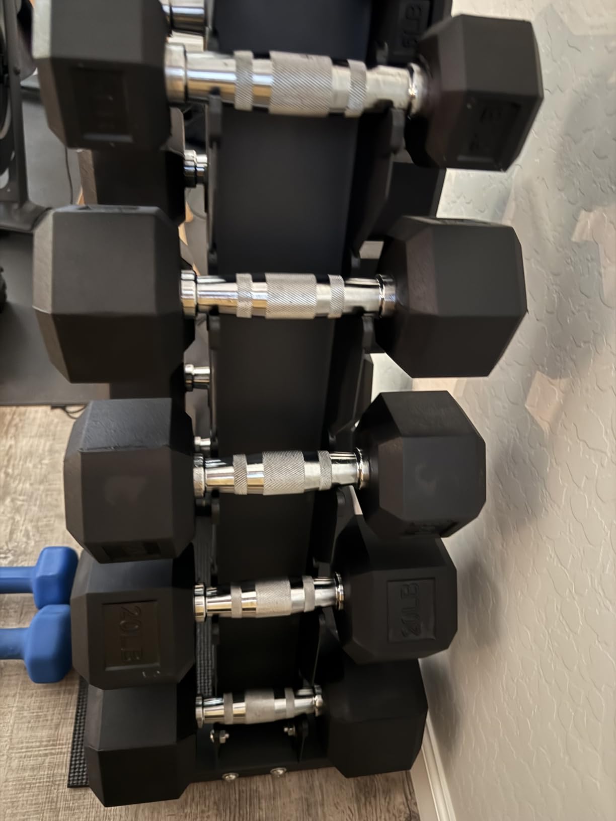 BalanceFrom Rubber Coated Hex Dumbbell Weight Set with Storage Rack, 100LB or 150LB or 200LB Set customer photo 2