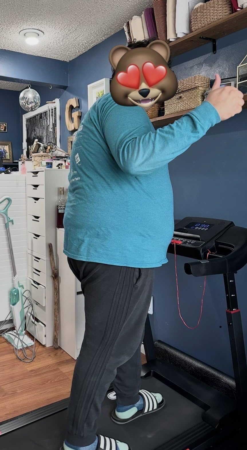 CIIHI Treadmill with Auto Incline - Adjustable Height Handrail 15% Auto Incline Treadmill with 400 lbs Capacity - Foldable Running Machine for Home with APP, Voice Control and Speaker - 8.7 MPH customer photo 1