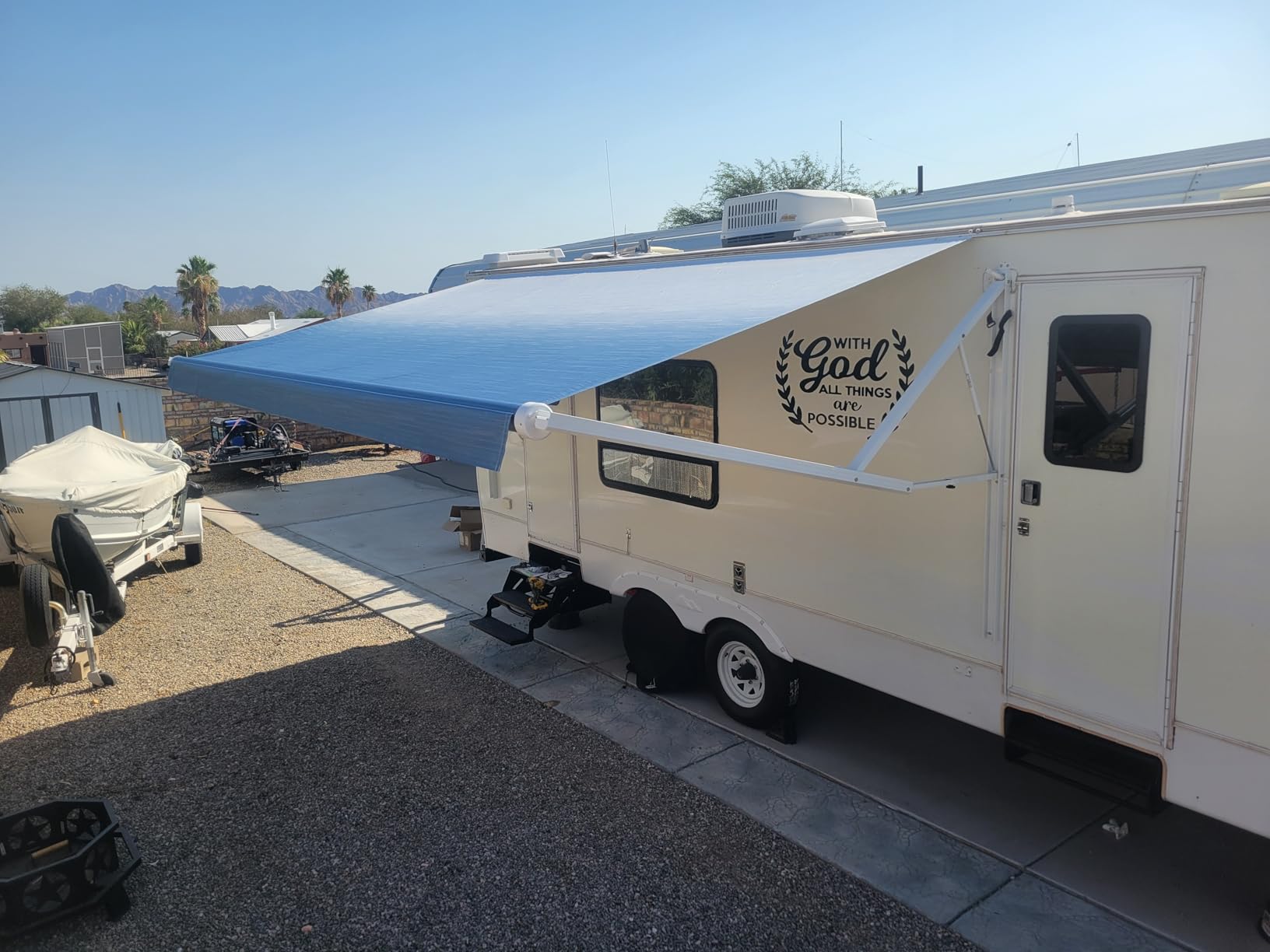 Suncode RV Awning for RV&Camper-Motorized RV Awning,Electric Camper Awning Complete Kit-10x8Ft-Black Frame &Black Fade customer photo 2