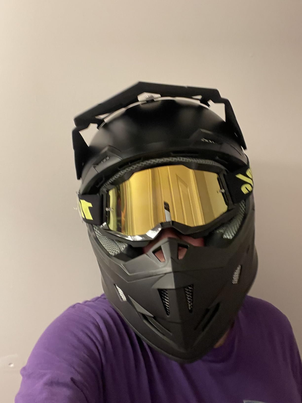 CARTMAN Adult Dirt Bike Helmets Motocross ATV Dirtbike Offroad Full Face Motorcycle Helmet, DOT Approved Matte Black and Blue customer photo 2