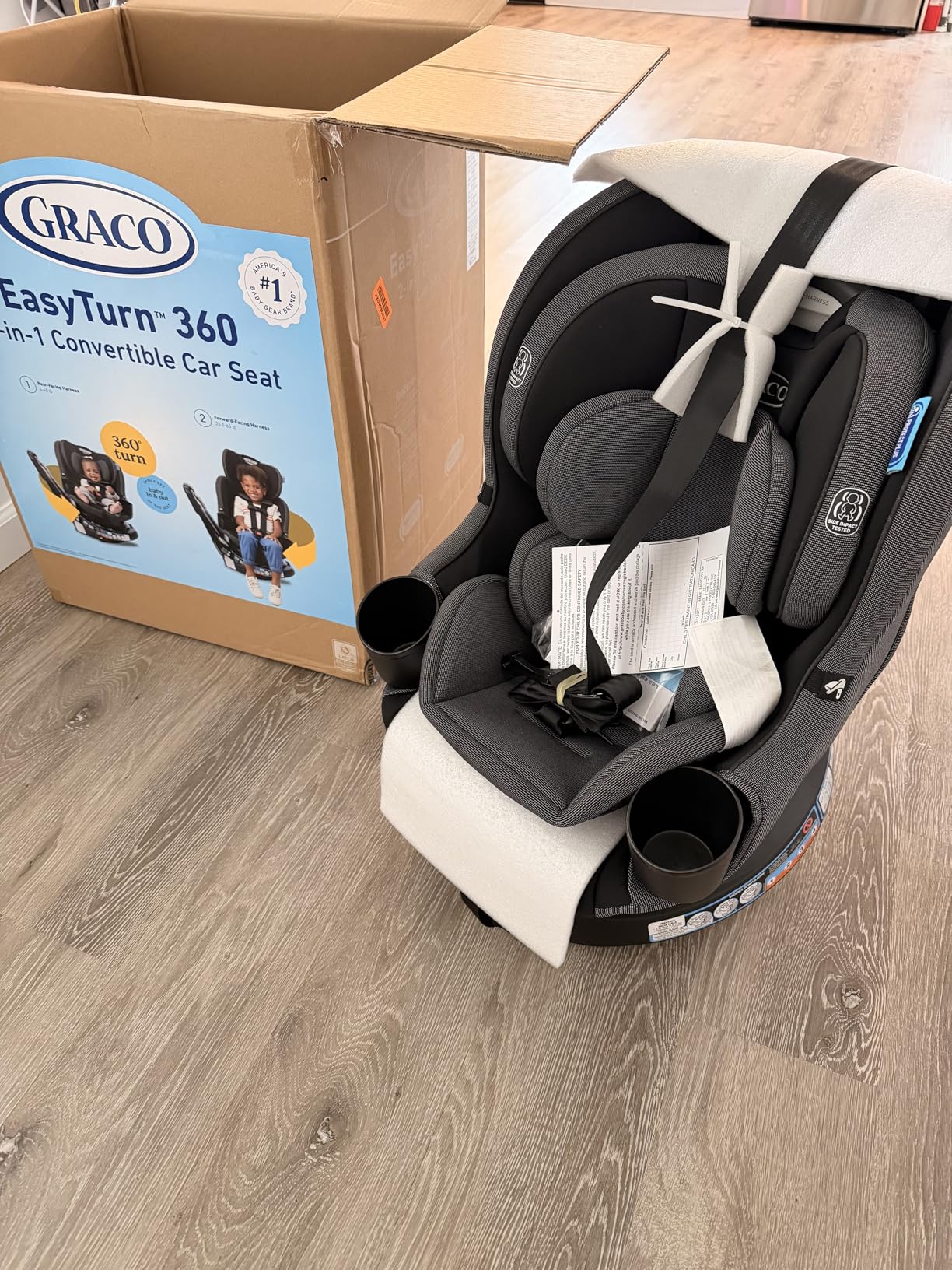 Graco EasyTurn 360 2-in-1 Rotating Convertible Car Seat, 360 Degree Rotating Infant to Toddler Rotating Car Seat, 2 Modes Rear and Forward Facing, Slim Design, Cyran customer photo 1