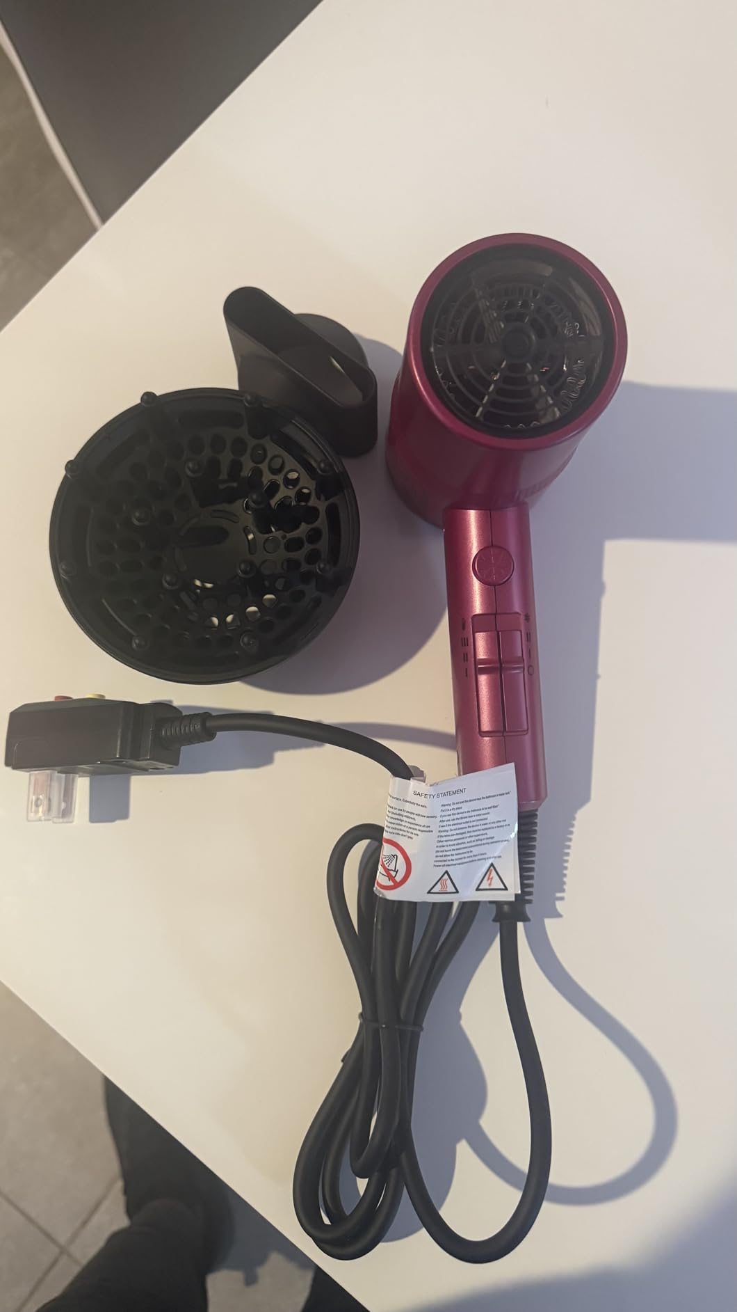 AINA Hair Dryer with Diffuser, Blow Dryer for Women | Advanced Ionic Technology, Ceramic Coating | Cold Shot Features Turbo Heat for Fast Drying and Shine 110V/ALCI (Babe Pink) customer photo 2