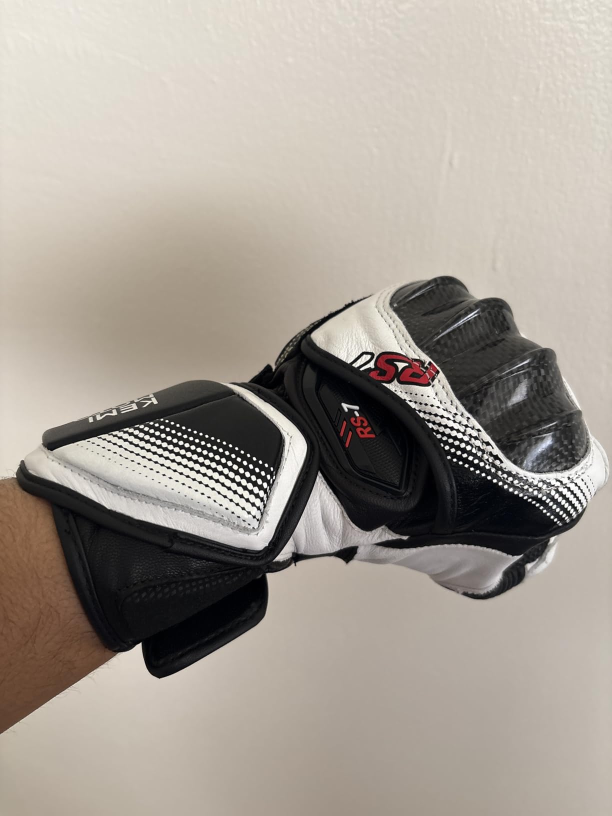 KEMIMOTO Leather Motorcycle Gloves for Men and Women, Riding Racing Gloves with ESA Cushioning Kevlar Carbon Fiber Knuckle Protection for Dirt Bike Motorbike Outdoor Sports customer photo 1