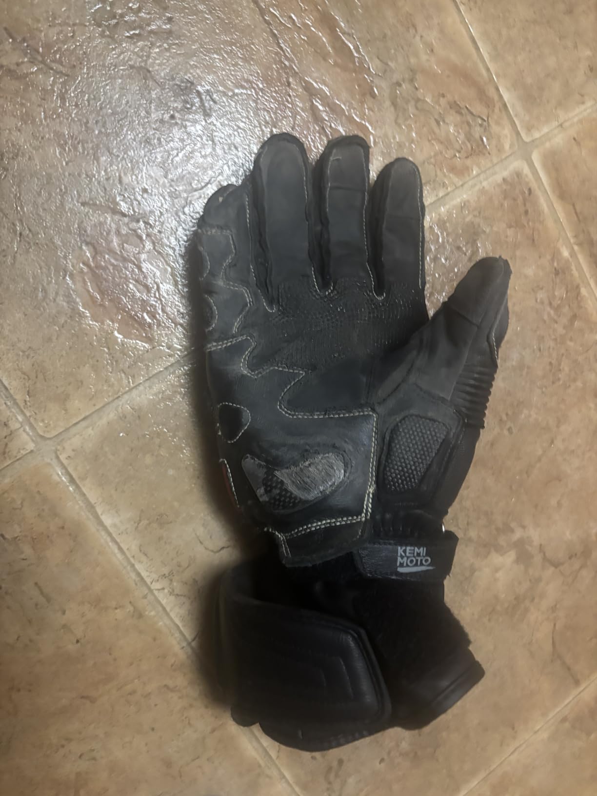 KEMIMOTO Leather Motorcycle Gloves for Men and Women, Riding Racing Gloves with ESA Cushioning Kevlar Carbon Fiber Knuckle Protection for Dirt Bike Motorbike Outdoor Sports customer photo 2