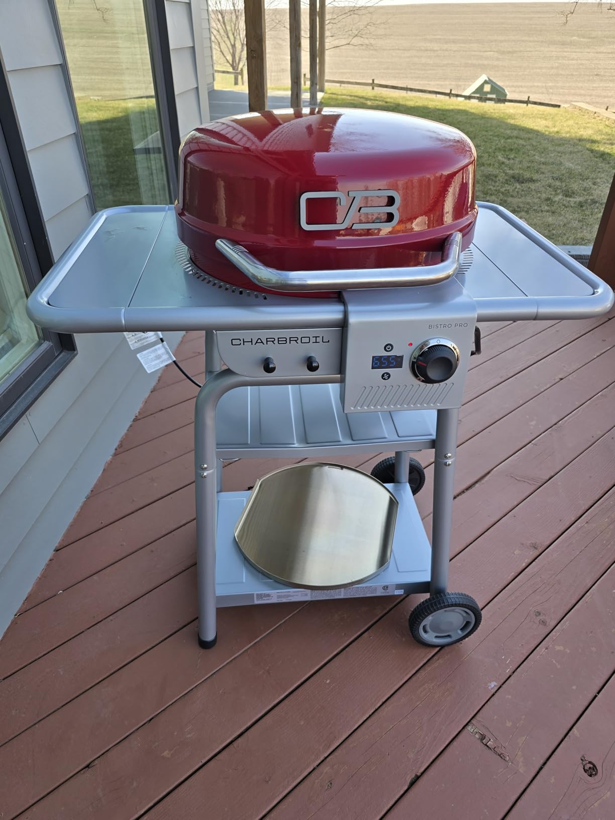 Charbroil 3-in-1 Dual Fuel Outdoor Bistro Pro Electric Grill & Griddle + Charcoal Mode BBQ, Red - 25302146 customer photo 2