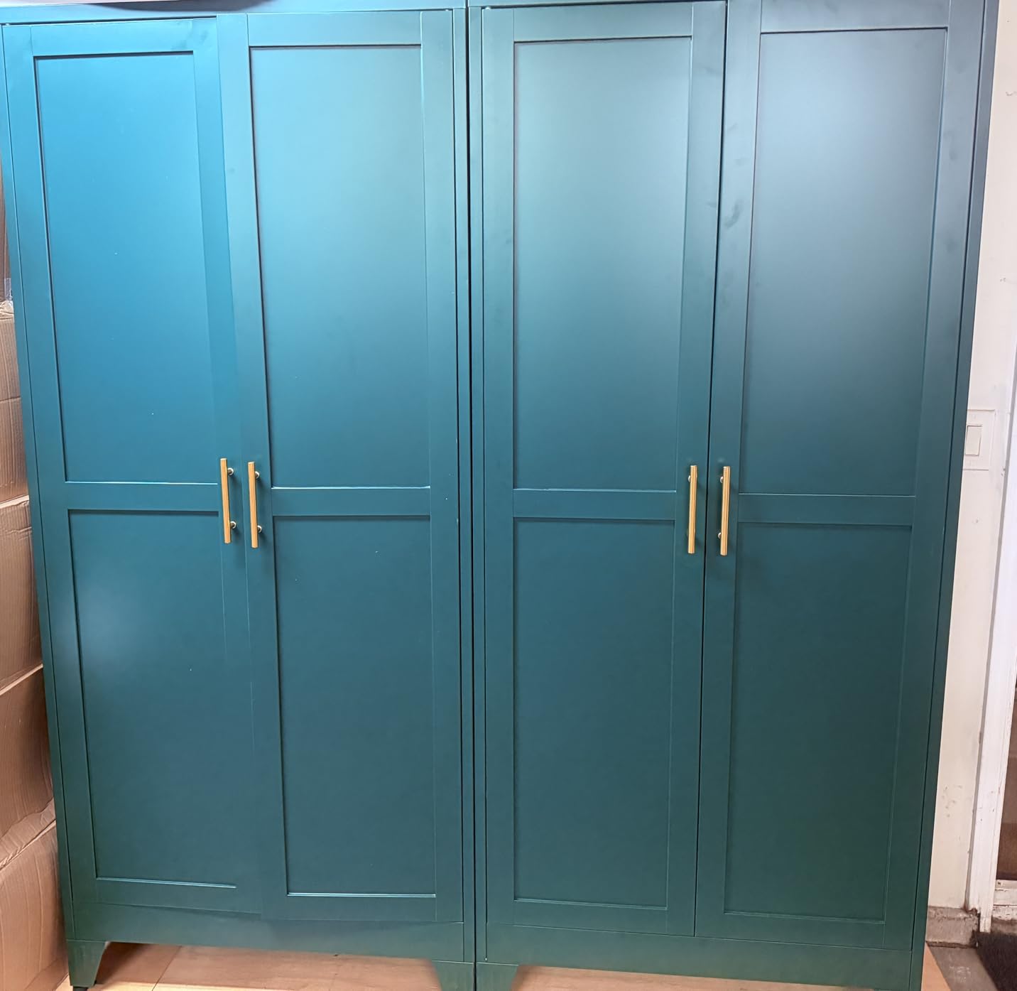 Metal Armoire Wardrobe Closet Storage Cabinet with Hanging Rod,71'' Metal Wardrobe Cabinet with 2 Doors and 2 Adjustable Shelves for Bedroom, Laundry Room, Cloak Room customer photo 2