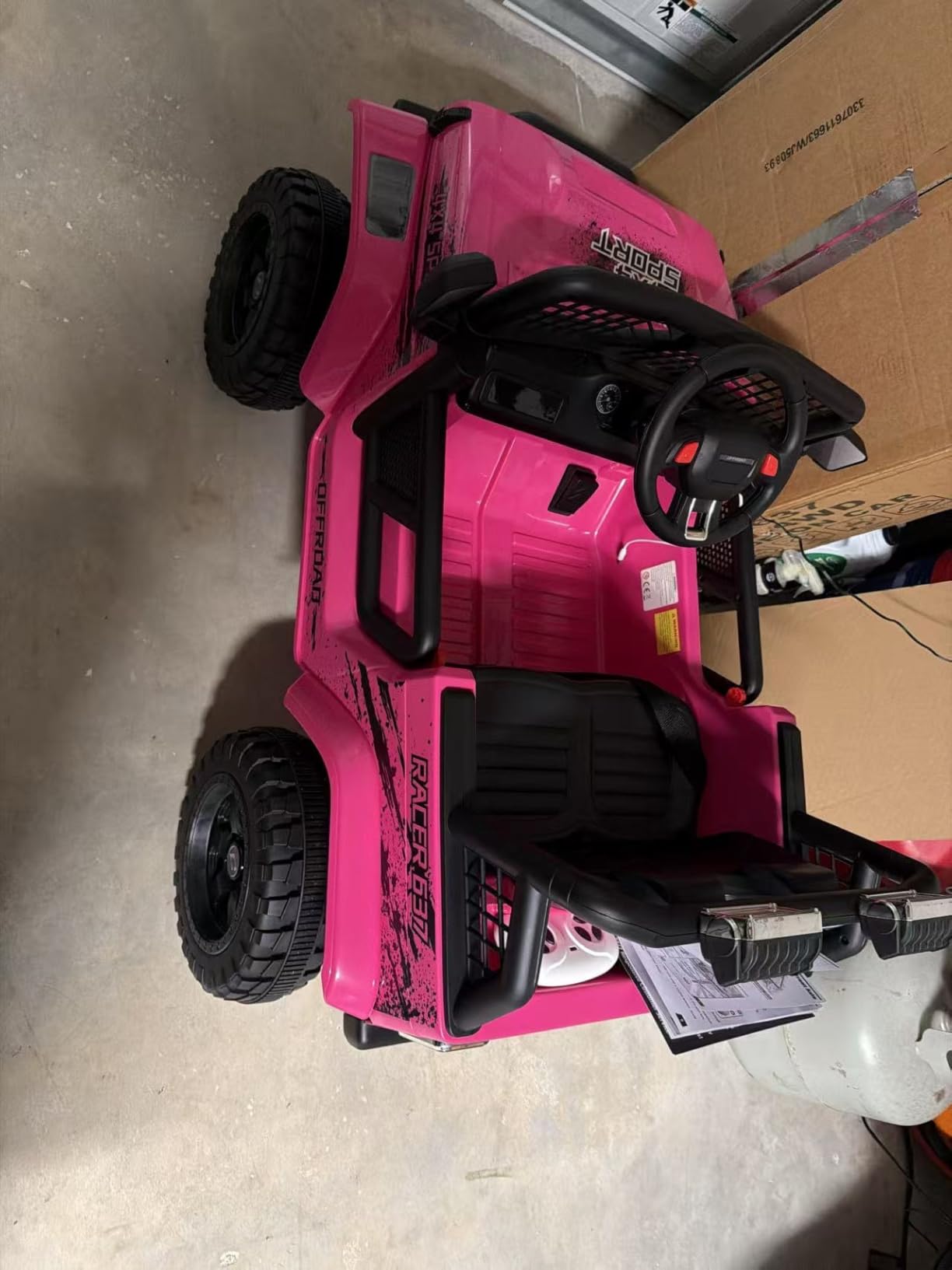 24V Ride On Jeep, Kids 2 Seater Ride On Car Truck w/4WD Motor, Remote Control, 3 Speed, Bluetooth Music, Spring Suspension, LED Light, Kids Electric Car Power Wheels Gift for Boys, Girls - Pink customer photo 1
