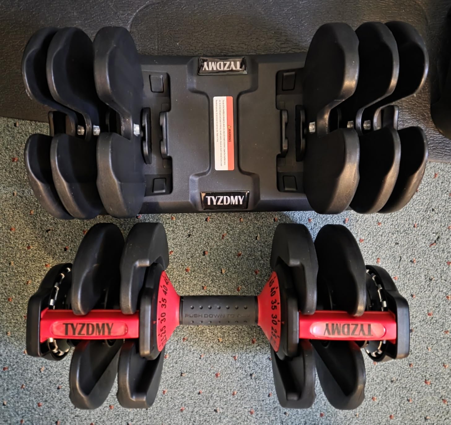 TYZDMY Adjustable Dumbbells Set of 2, Free Weights Dumbbells Set, 52.5 lbs pair 105 lbs, 15 in 1, for Men/Women Gym Equipment for Home Strength Training Equipment customer photo 1