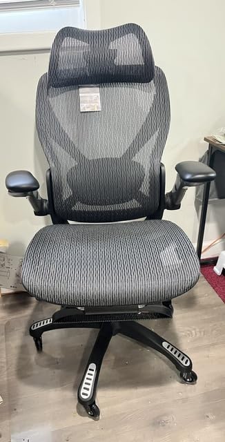ELABEST X100 Ergonomic Mesh Office Chair with Footrest Big and Tall Home Desk Chair with 5D Flip-Up Arms Adjustable 3D Lumbar Support Gaming & Executive Computer Chairs customer photo 1