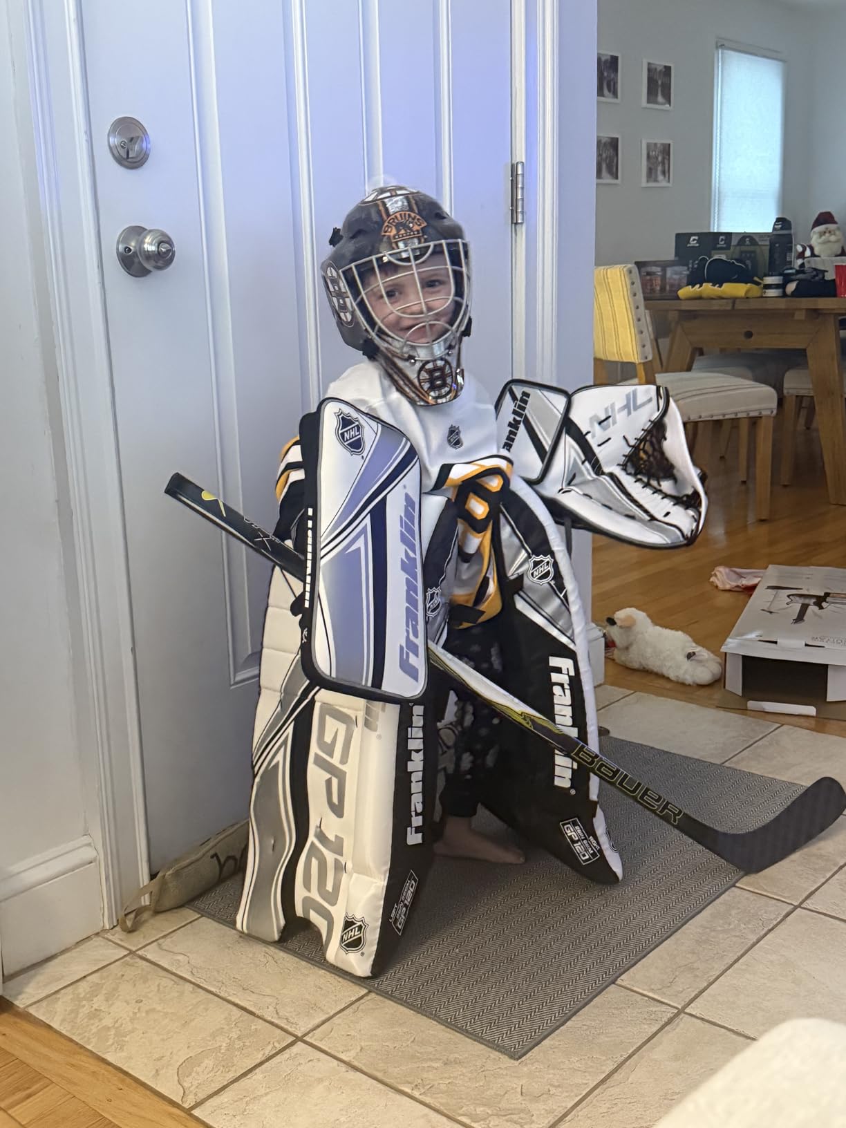 Franklin Sports NHL Kids Street Hockey Goalie Pads Set - Kids Hockey Training Equipment - Includes Block Pad, Catch Glove, and Goalie Pads customer photo 1