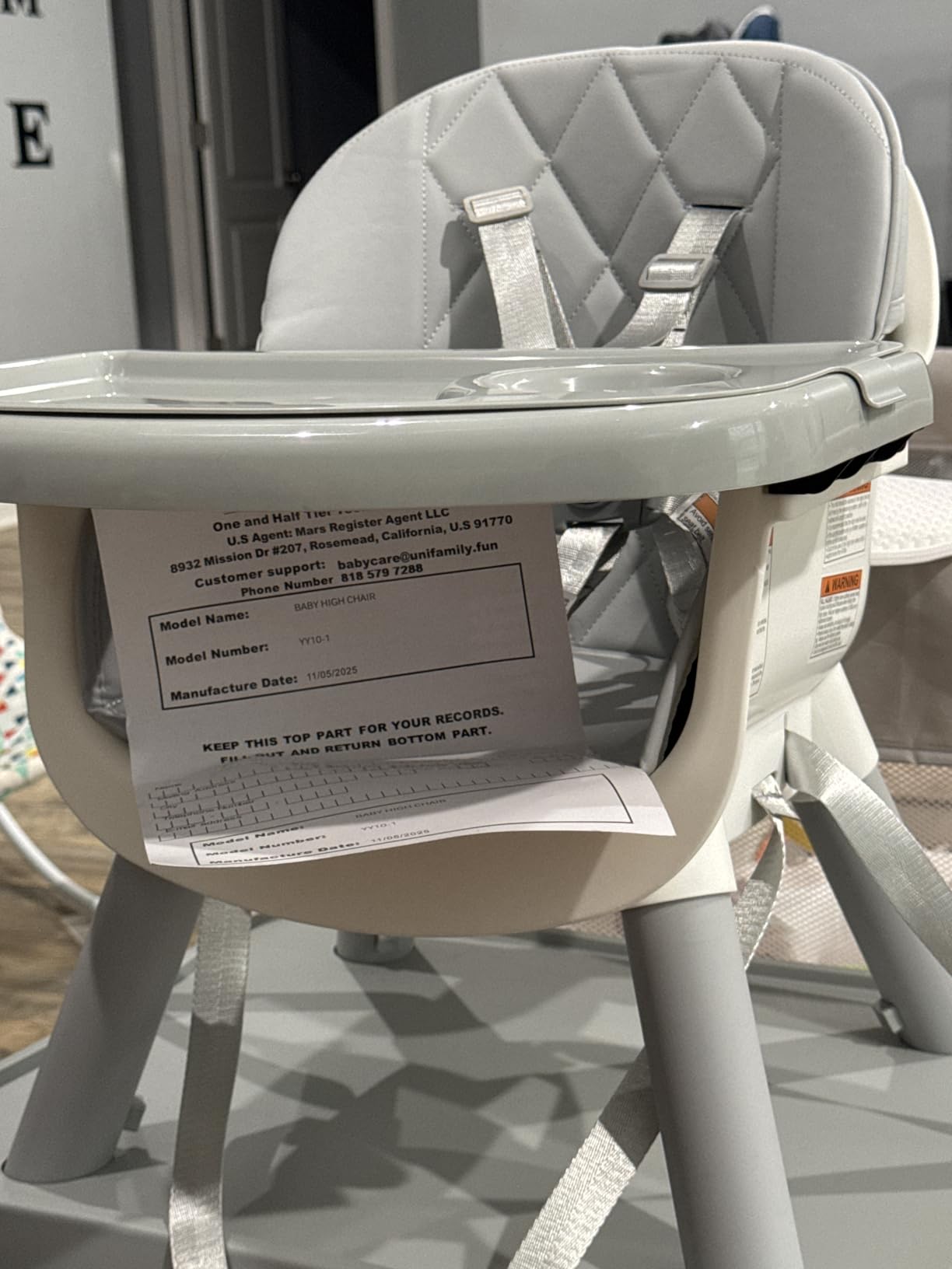 6 in 1 Baby High Chair for Babies and Toddlers, Booster Seat, Kids Learning Table & Chair (Grey) customer photo 1