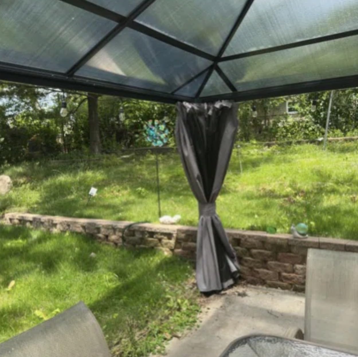 Aoxun 12'x10' Hardtop Gazebo, Aluminum Frame Permanent Pavilion with Curtains and Netting, Outdoor Polycarbonate Double Roof Canopy customer photo 2