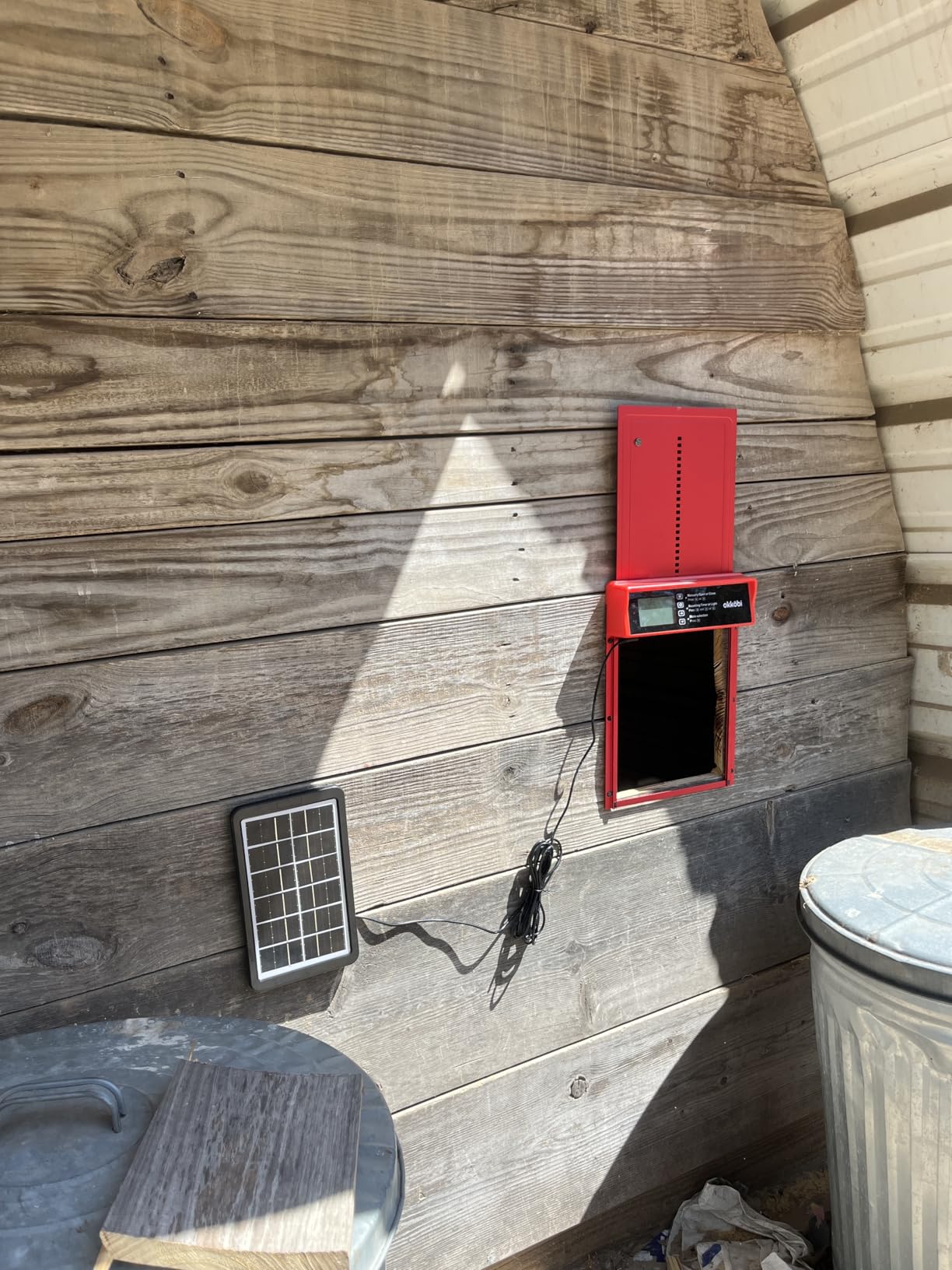 Okkobi Automatic Chicken Coop Door Solar Powered - LCD Display - Light Sensor & Timer - Security & Peace of Mind: Anti-Pinch Function - 5-Year Protection - Dark Brown customer photo 2