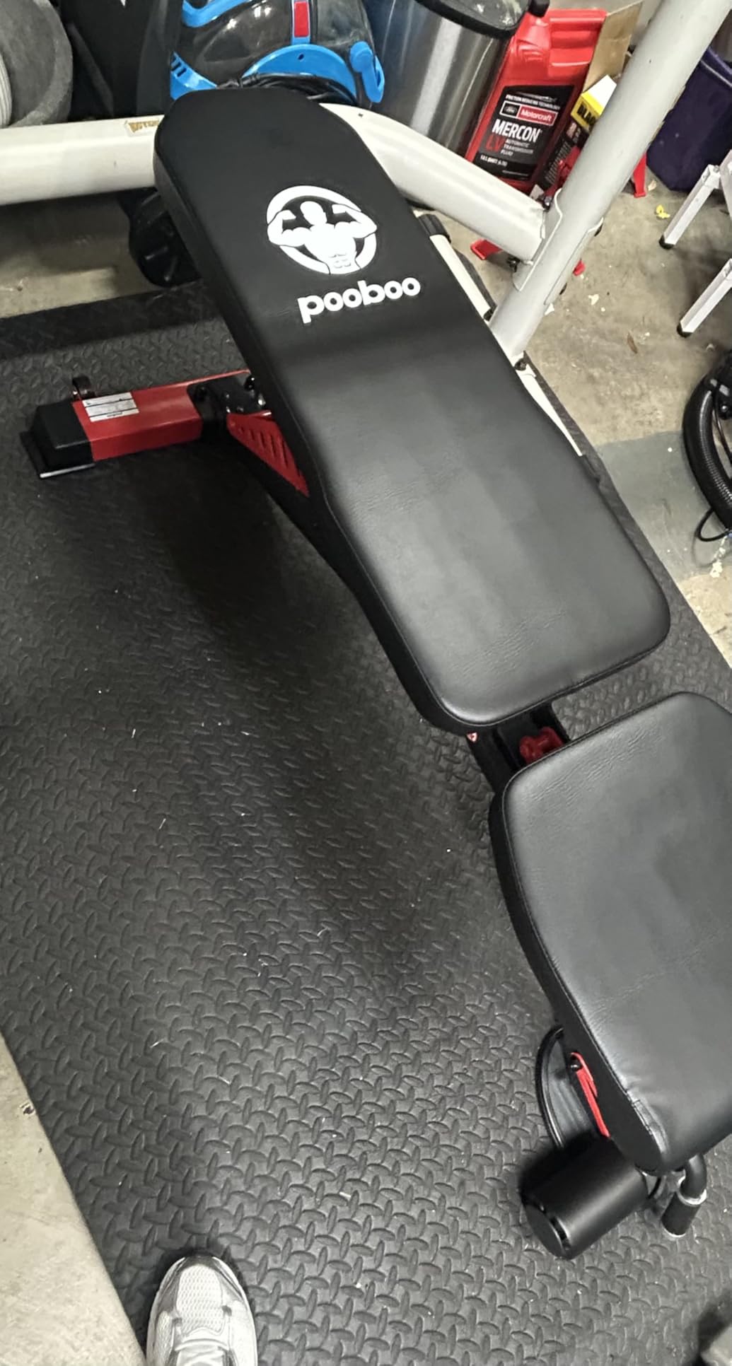 Pooboo Weight Bench, Adjustable Workout Bench for Home, 1500LBS Weight Capacity Heavy Duty Strength Training Bench, Flat/Incline/Decline Positions for Full Body Workout customer photo 1