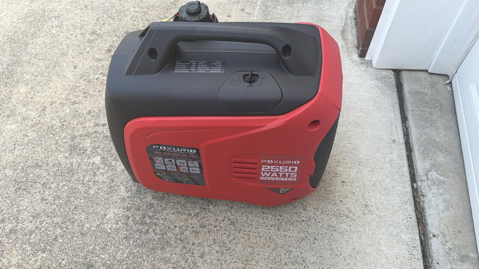 2550-Watt Portable Inverter Generator for Home Use, 1.06Gallon Large Fuel Tank Up to 10 Hours Use, 120V Gas Powered Generator Super Quiet - EPA Compliant-Red customer photo 2