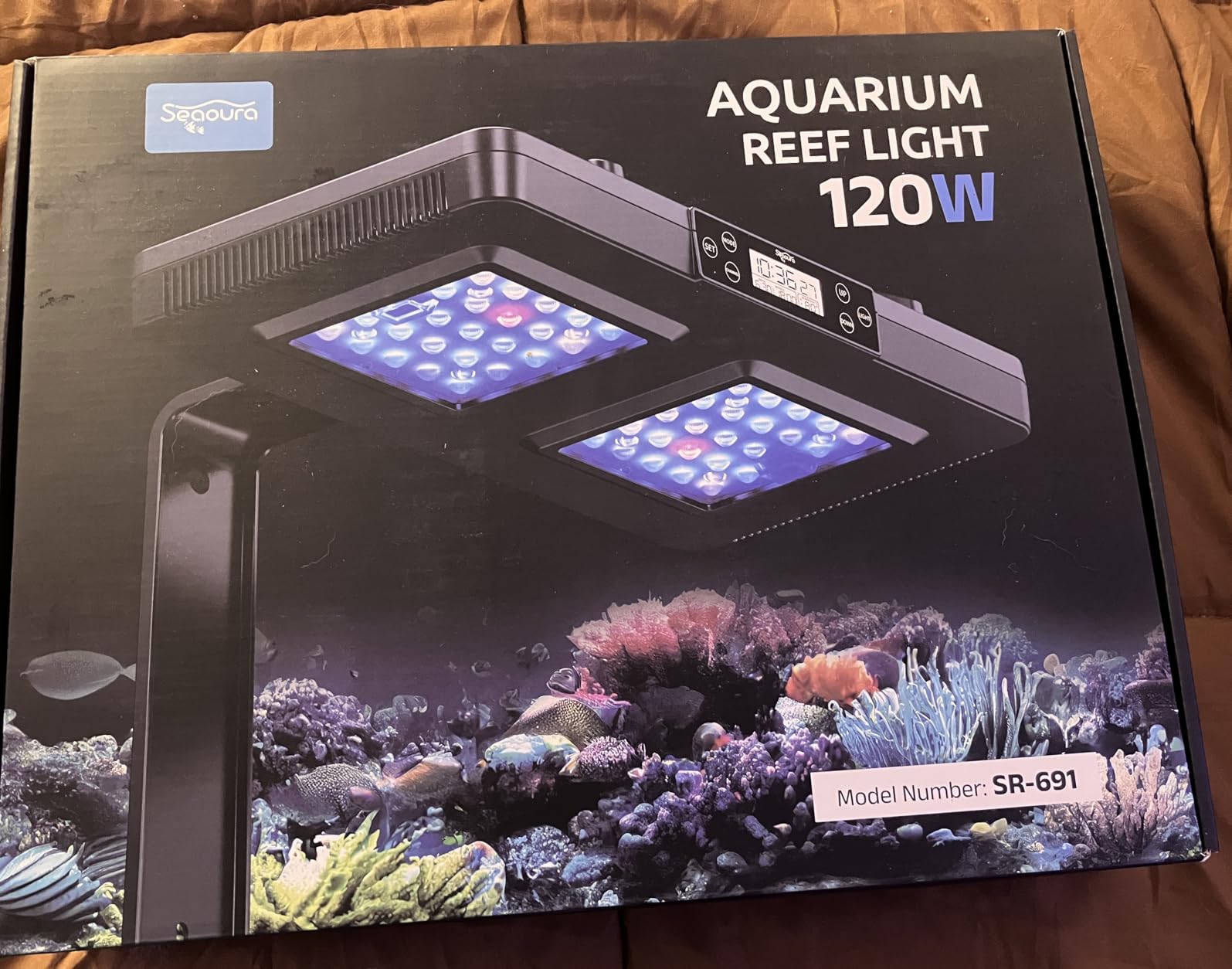 SEAOURA LED Reef Light for Corals, 120W Coral Lights for Reefs Aquarium Tanks, 395nm to 665nm Full Spectrum Programmable with 24/7 Custom Timer for Saltwater Fish Tank SPS LPS customer photo 2