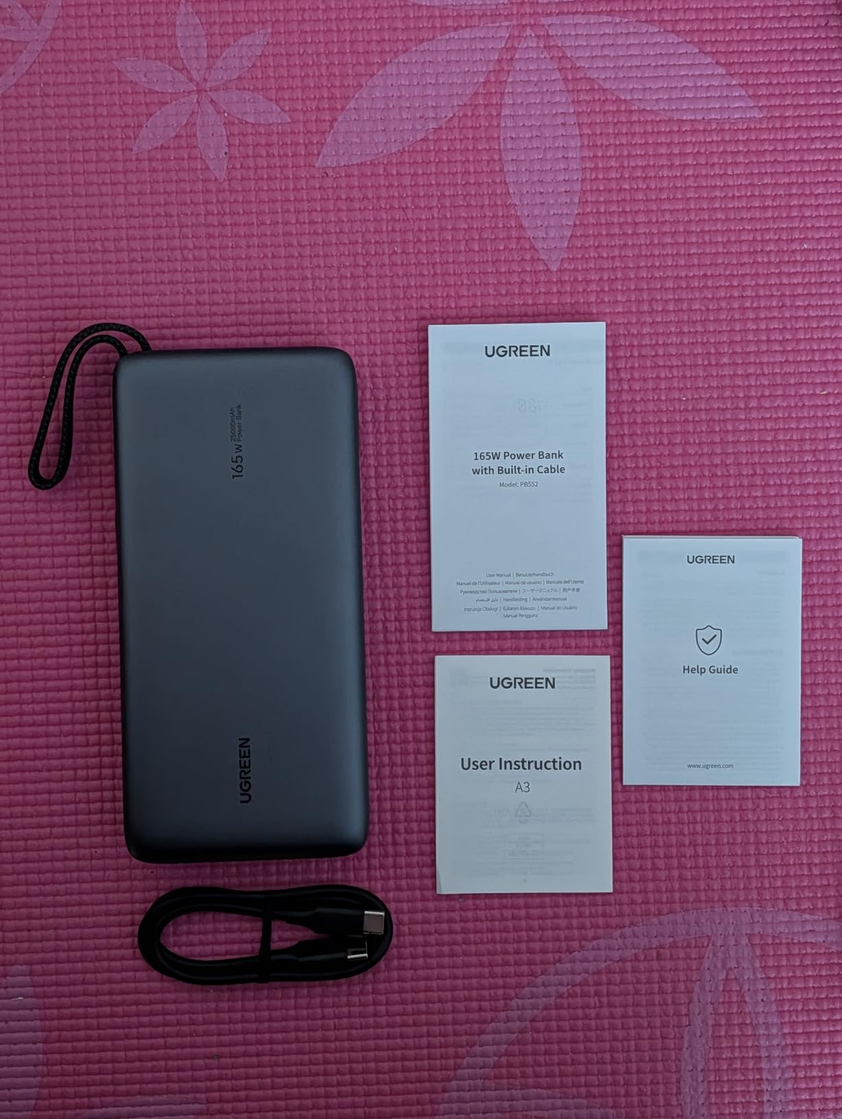 UGREEN Nexode Power Bank, 25,000mAh 165W Laptop Portable Charger with 2 Built-in USB-C Cables, 90Wh Fast Charging Business Travel Battery Pack for MacBook Pro/Air/ipad/iPhone 17/Samsung/Dell/HP/Lenovo customer photo 1