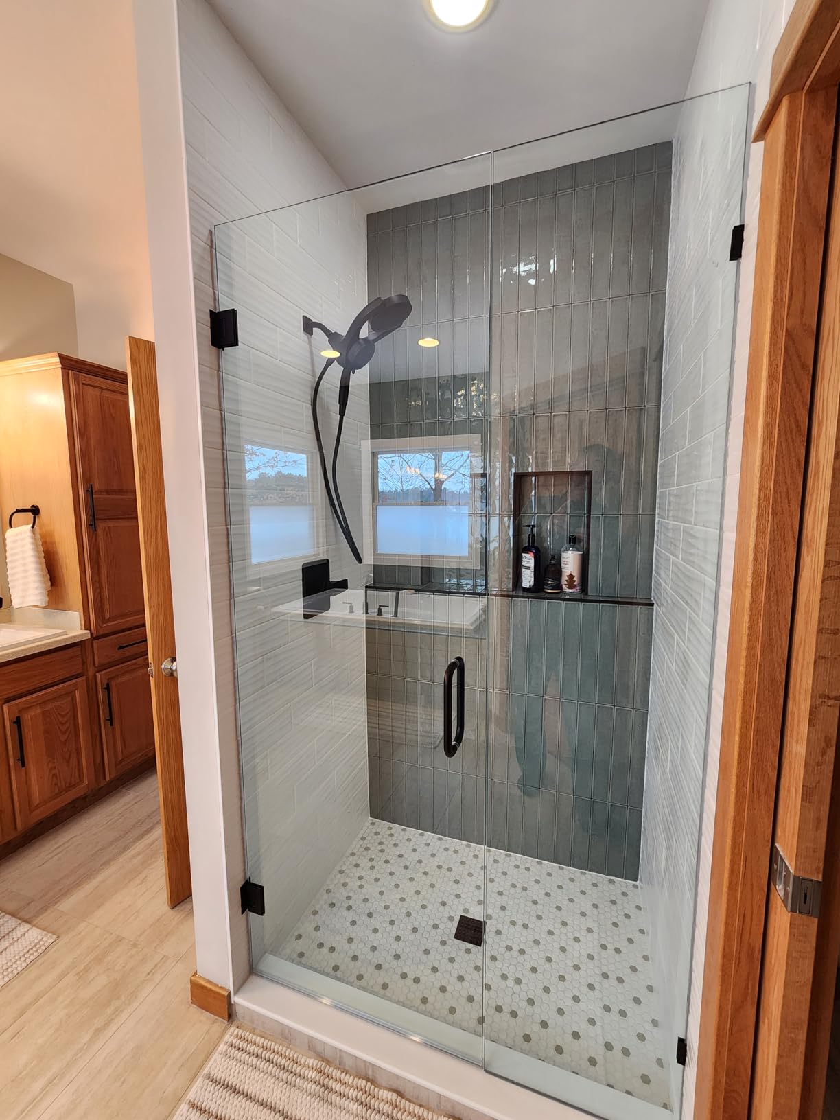 Delta 5-Setting HydroRain 2-in-1 Dual Shower Head with ProClean Spray, Brushed Nickel High Pressure Shower Head with Handheld Spray, 1.75 GPM Flow Rate, Satin Nickel 75419SN customer photo 1