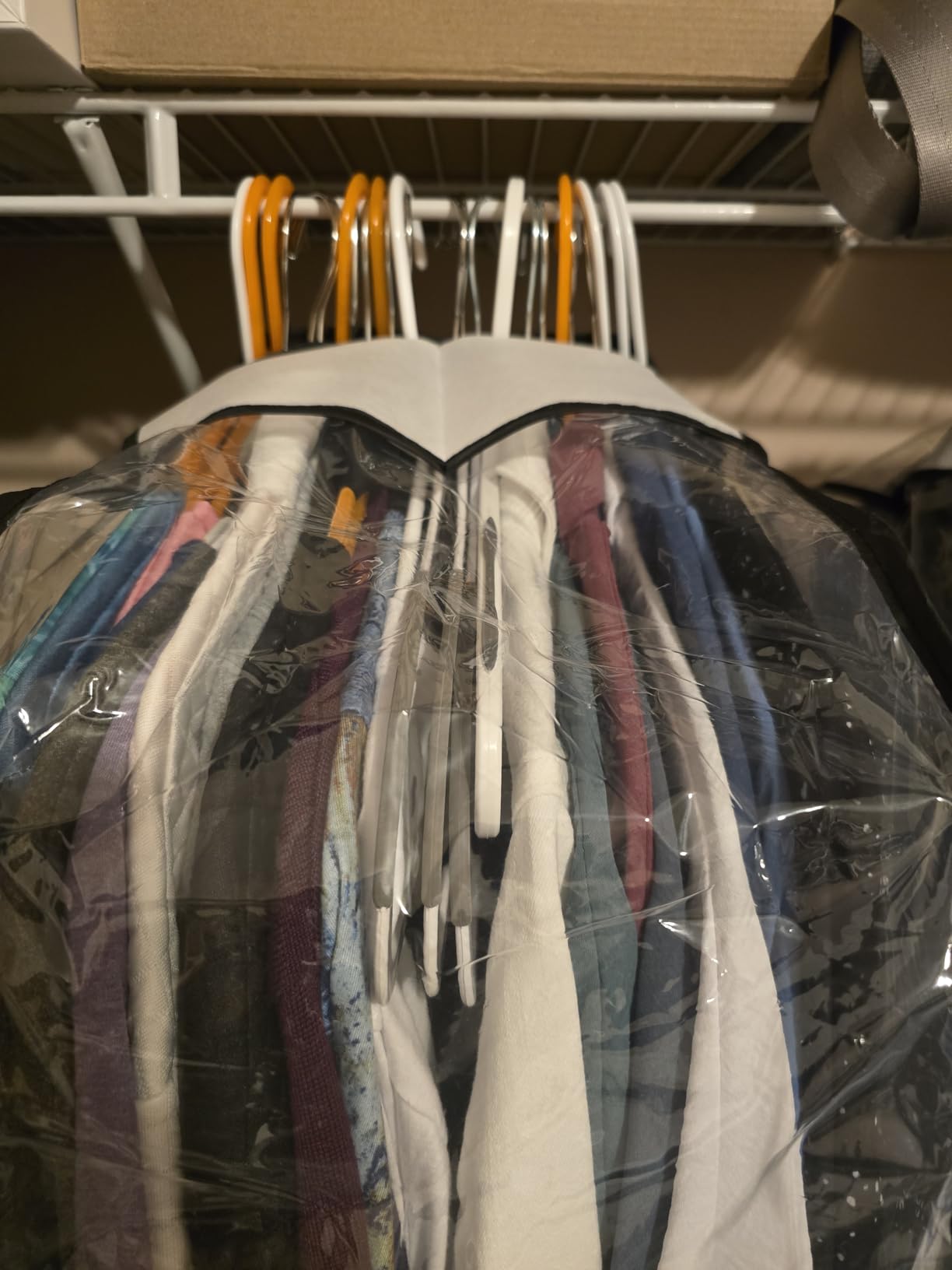 LANDNEOO 6 Pack Clear Garment Bags for Hanging Clothes with Zippers on Double Sides - 10'' Clothes Storage for Coat, Dress, and Fur in Closet - 40'' Long Suit Bags customer photo 2