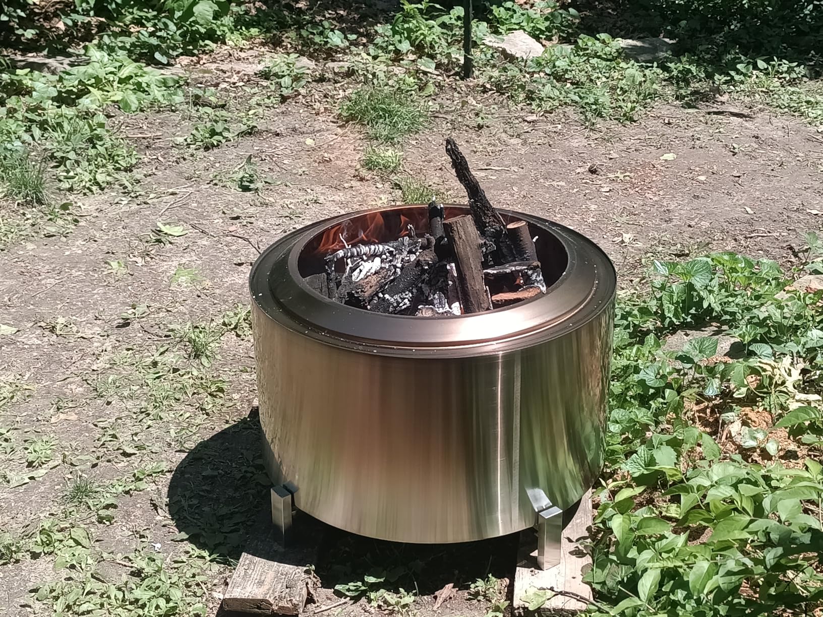 OutVue 27 inch Stainless Steel Smokeless Fire Pit, Outdoor Smokeless Firepit, Wood Burning Fire Pits for Camping, Bonfire, Low Smoke Firepit for Outside (Vertical Hole) customer photo 1