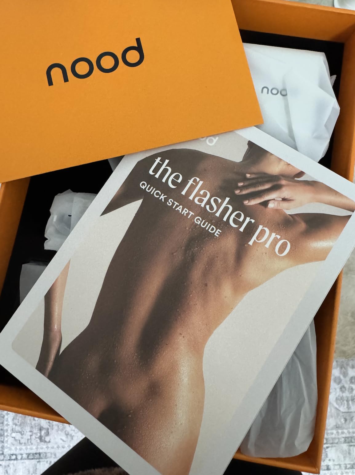 Nood NEW Flasher Pro - IPL Laser Hair Removal Device & Anti-Aging Red Light Therapy for Women & Men - Pain-free, Permanent, Visible Results After First Use & Works Everywhere Hair Grows - Gloss White customer photo 1