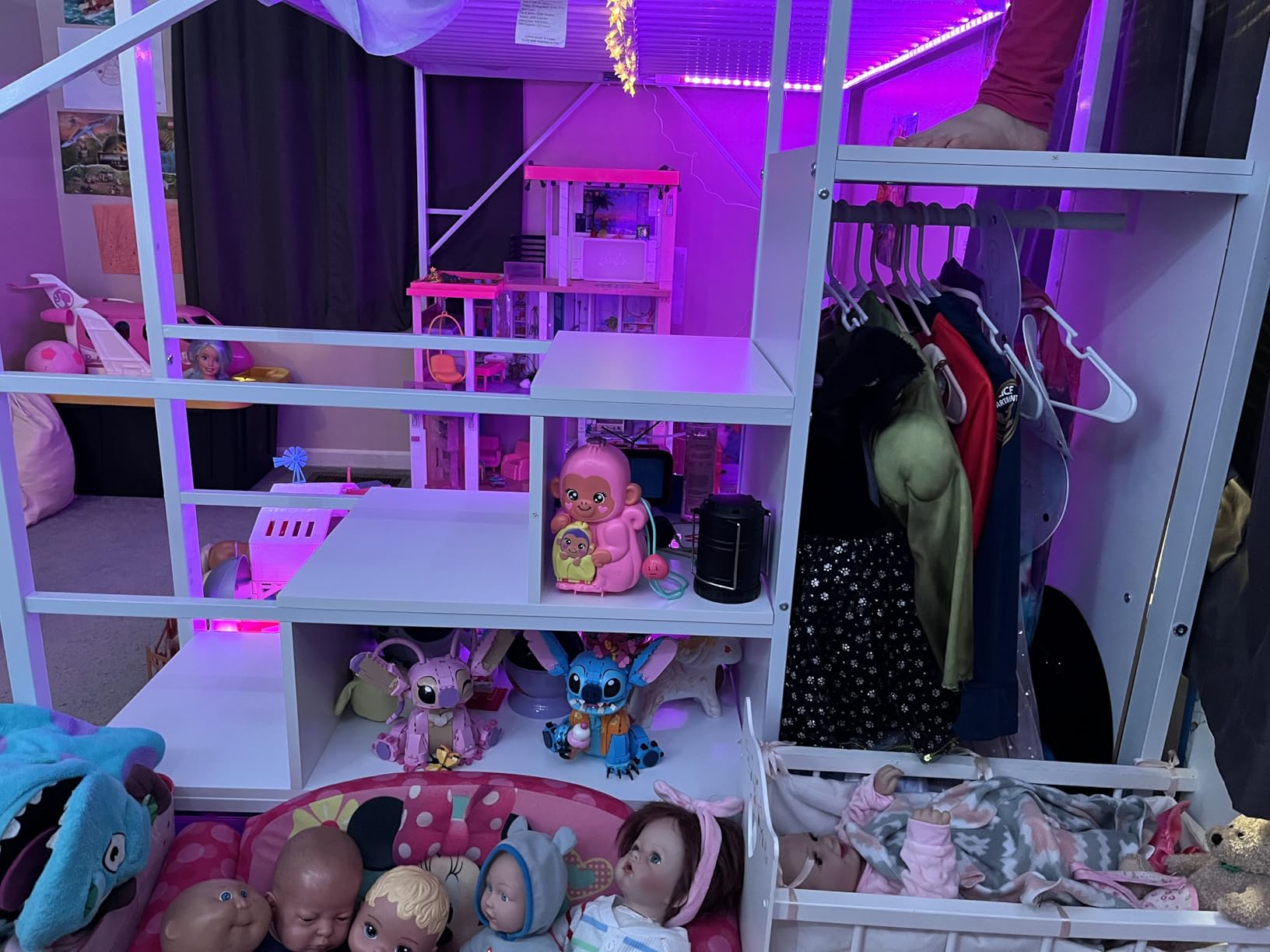 Mirightone Full Size Loft Bed with Stairs and Storage, Metal Loft Bed Frame with Bedside Shelf and Large Under-Bed Space, Heavy-Duty Bed for Adults Teens and Kids, Convertible Staircase, Black customer photo 1