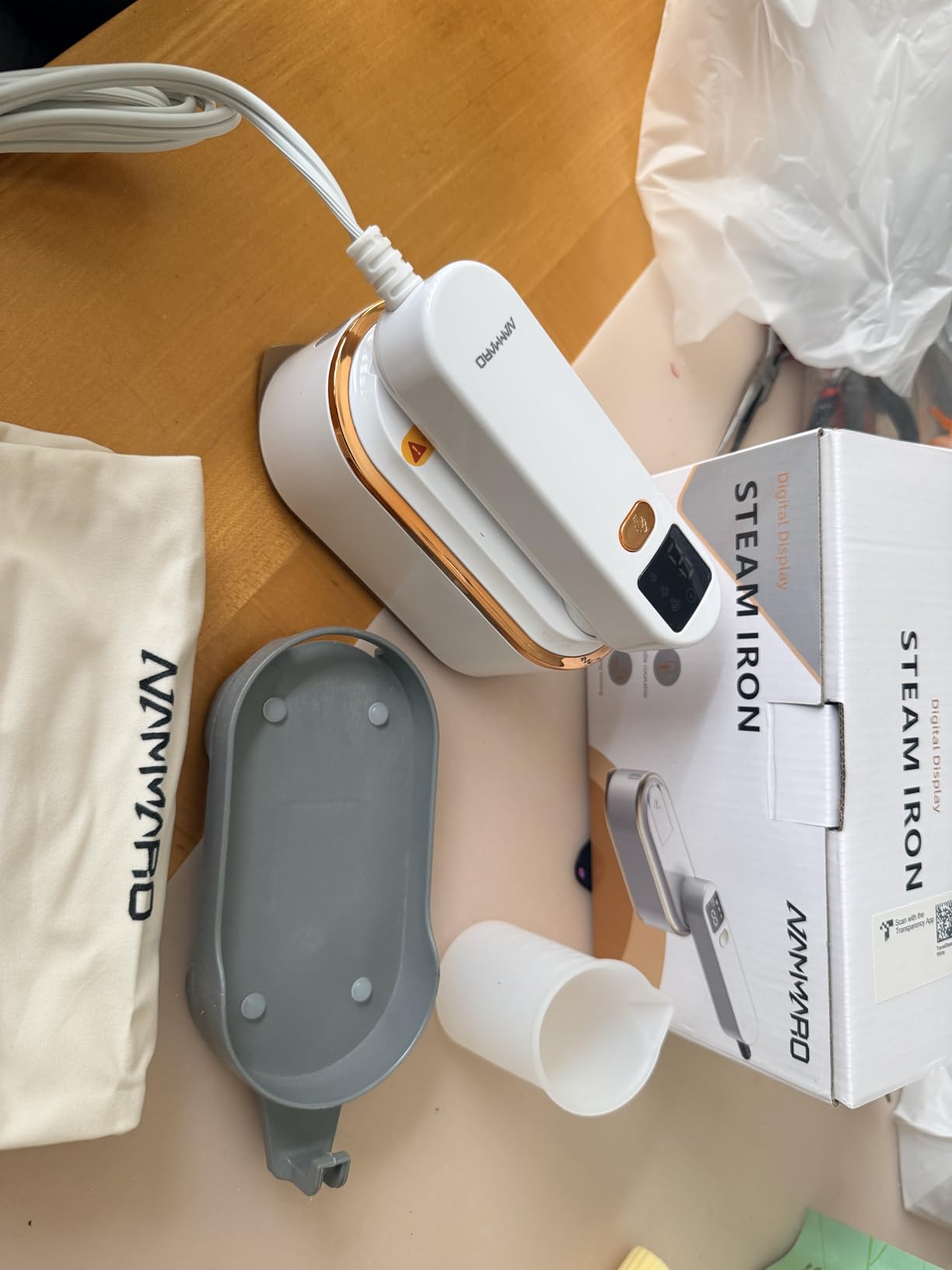 NIASSO Portable Travel Steamer, 1200W Handheld Fabric Steamer for Clothes, 4 Modes with LCD Display, Powerful Wrinkle Remover for Home & Travel, 150ml Water Tank, 10S Fast Heat-Up, 180° Swivel Handle customer photo 2