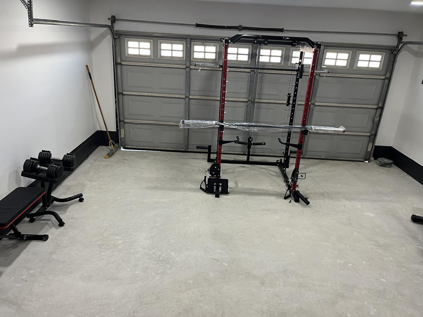 S1-V4 Smith Machine, 2000LBS Power Cage with Cable Crossover System, All-in-One Squat Rack with Smith Bar, Strength Training Equipment for Hone Gym customer photo 1