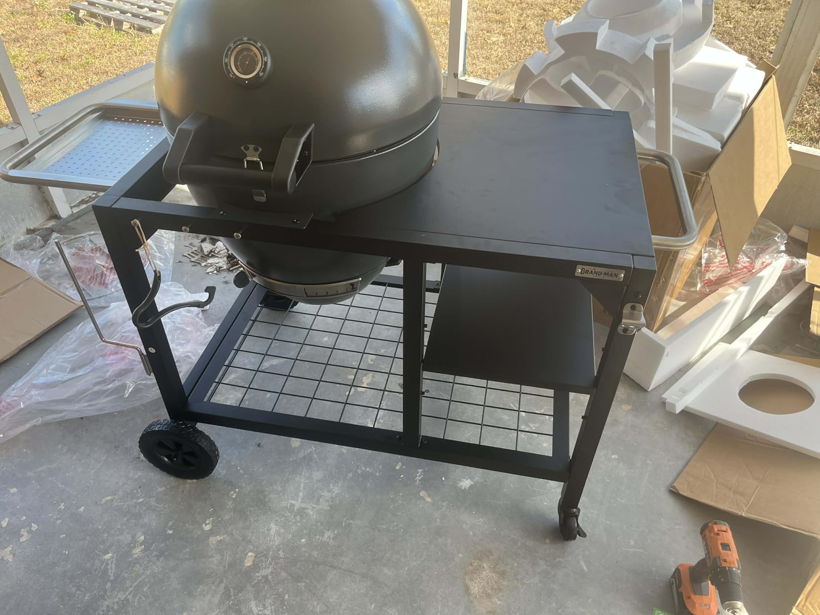 Brand-Man Charcoal Grill & Smoker Steel Kamado - 22