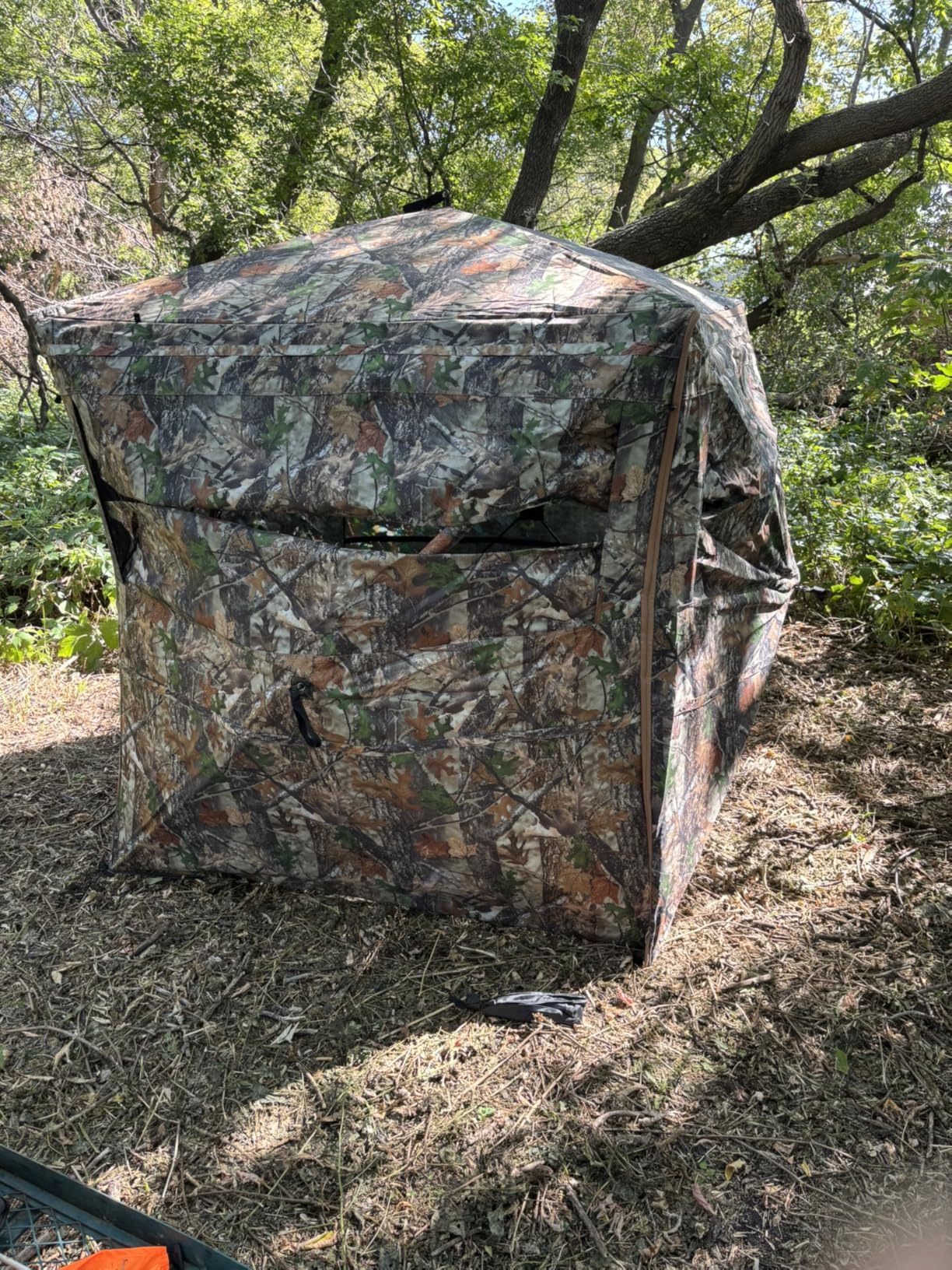 Hunting Blind 360° Silent See Through Blind with Swing Door, 2-3 Person Pop Up Ground Blind with Carrying Bag, Portable Hunting Tent for Deer & Turkey Hunting customer photo 1