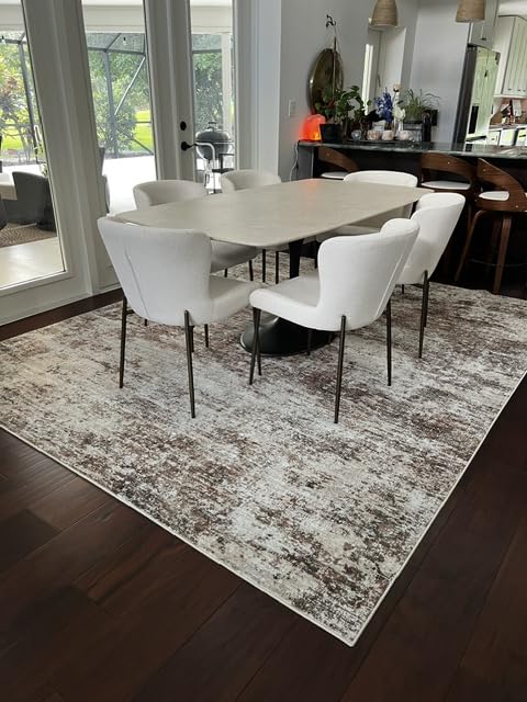 XLUEZ 8x10 Area Rugs for Living Room, Washable Modern Abstract Large Area Rug Neutral Soft Non Slip Kids Rug Stain Resistant Indoor Carpet for Bedroom Nursery Dining Children's Room customer photo 1