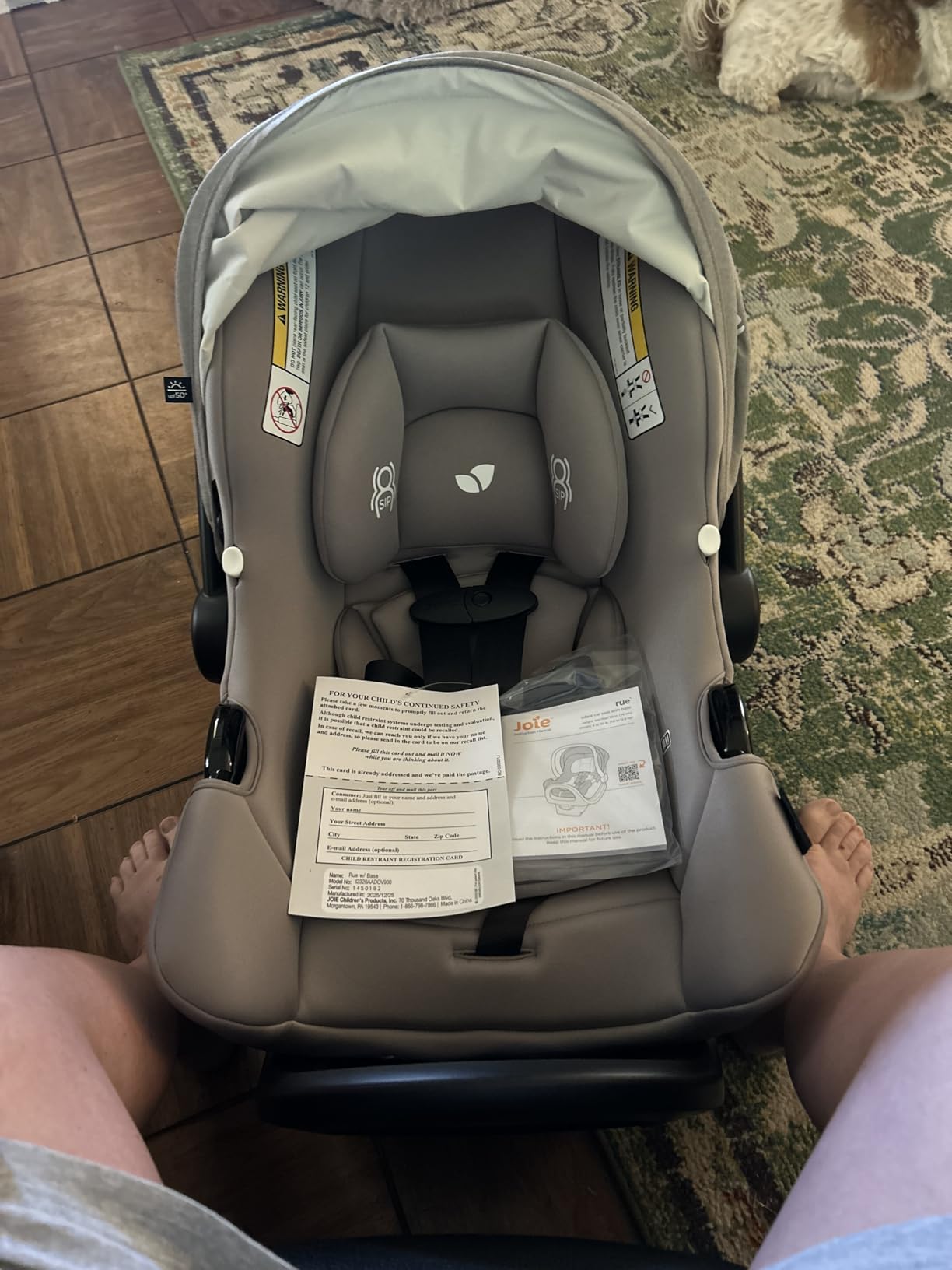 Joie Rue Lightweight Infant Car Seat & Anti-Rebound Base -Side-Impact Protection, 5-Point Harness, and UPF 50+ Canopy for Newborns and Infants (Dove) customer photo 1