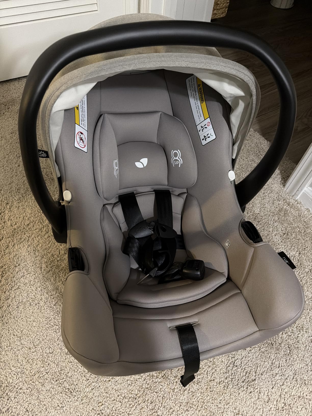 Joie Rue Lightweight Infant Car Seat & Anti-Rebound Base -Side-Impact Protection, 5-Point Harness, and UPF 50+ Canopy for Newborns and Infants (Dove) customer photo 2